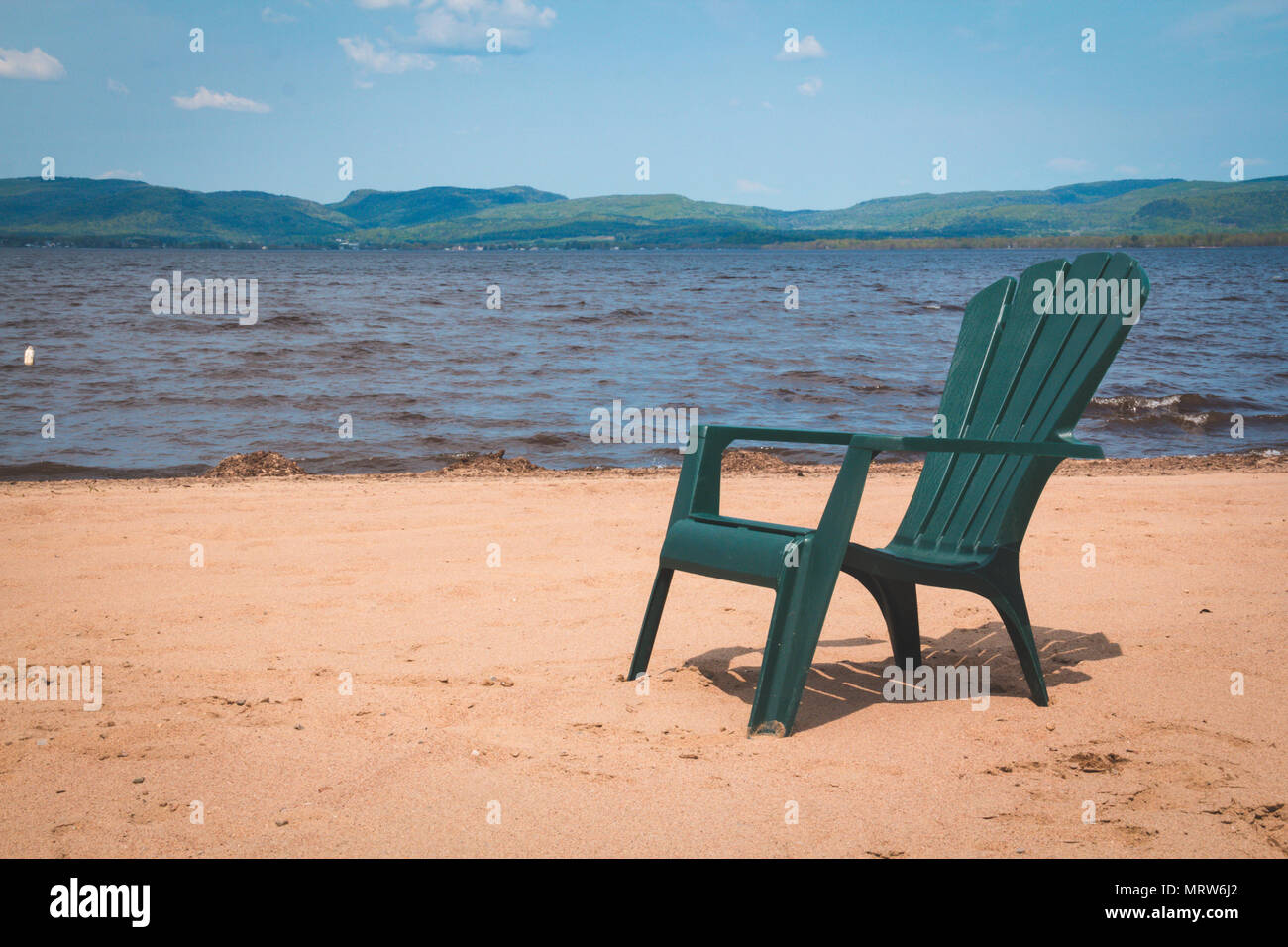 Maskinonge See St-Gabriel-de-Brandon Quebec Kanada windigen Sommer Tag Landschaft Stockfoto