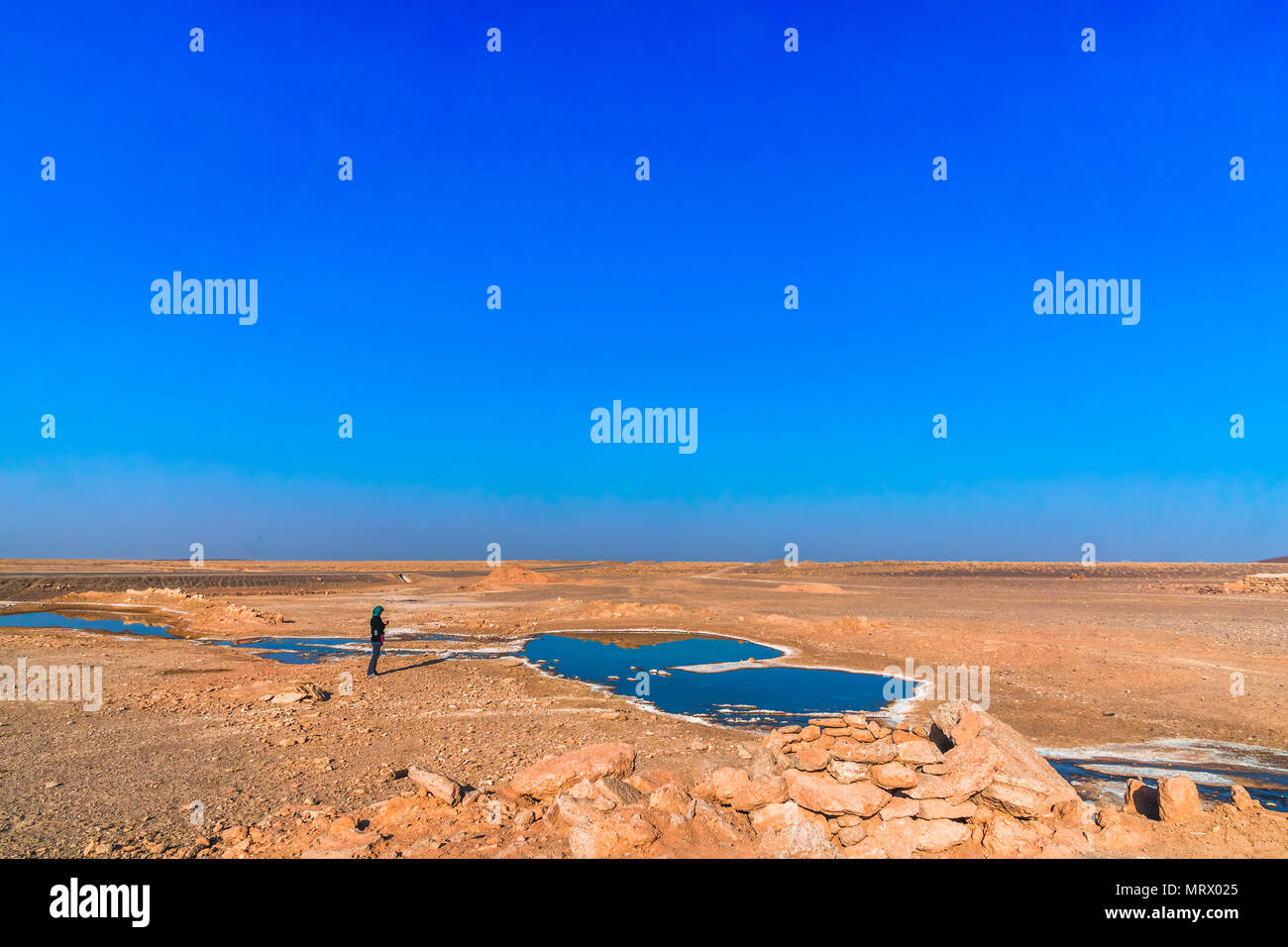 Blick über Süßwasser-Frühling in der Wüste von Iran Stockfoto