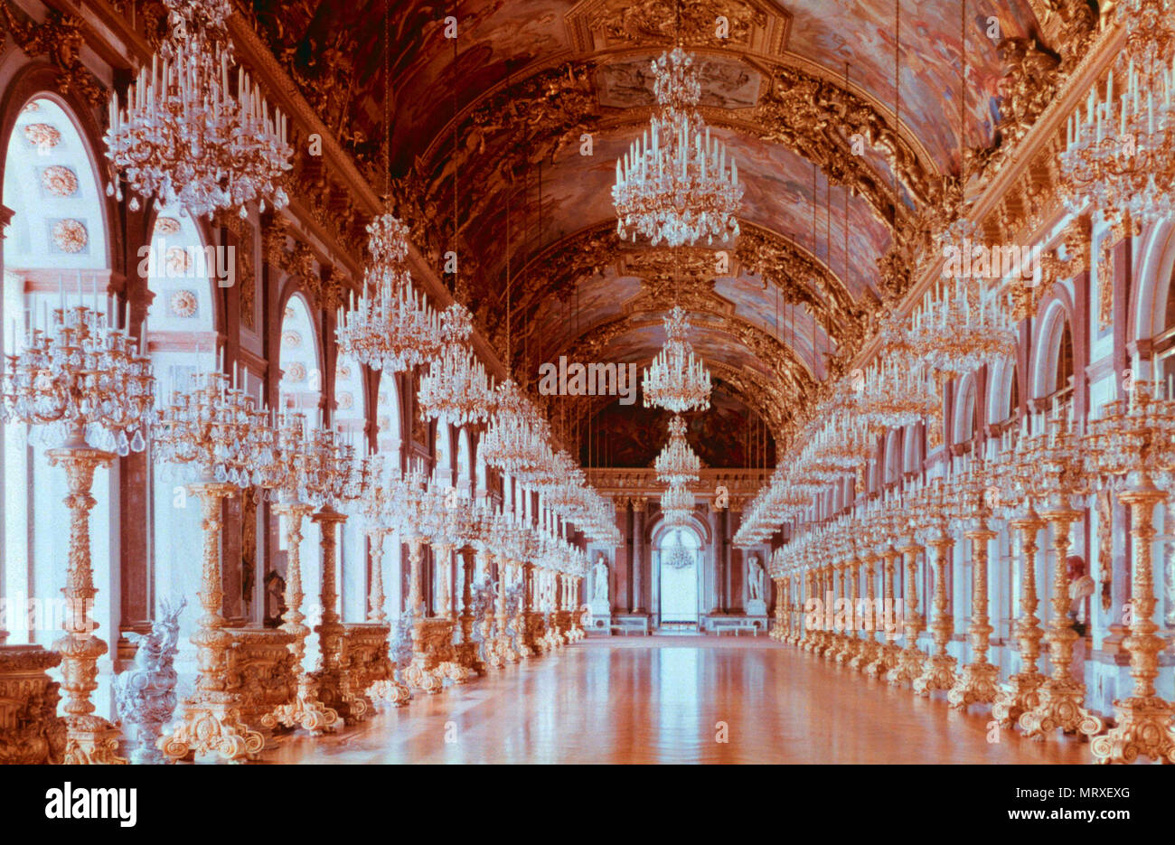 Große Galerie der Spiegel, Herrenchiemsee, Deutschland Stockfoto