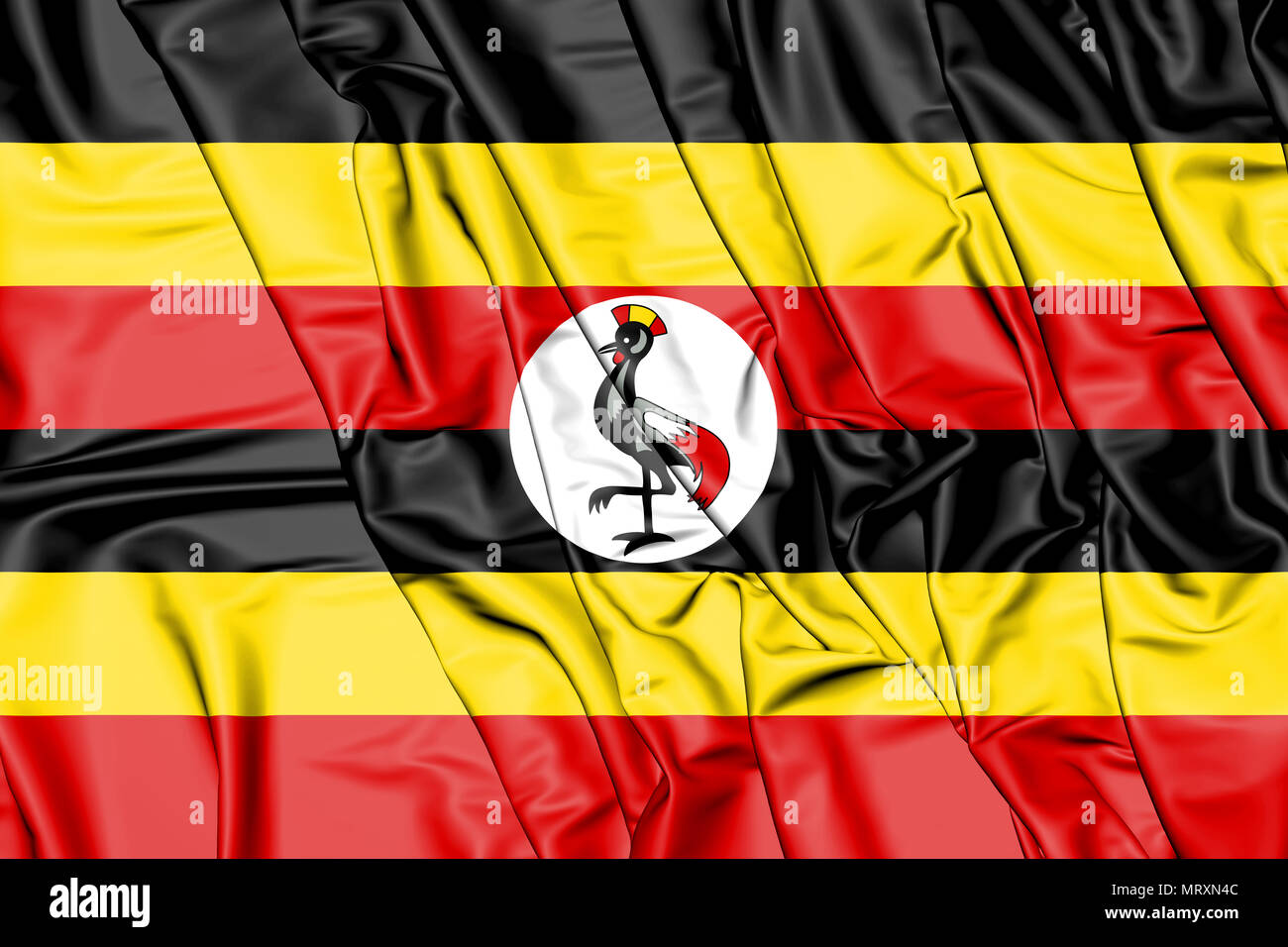 3D-Markierung der Uganda. 3D-Darstellung. Stockfoto