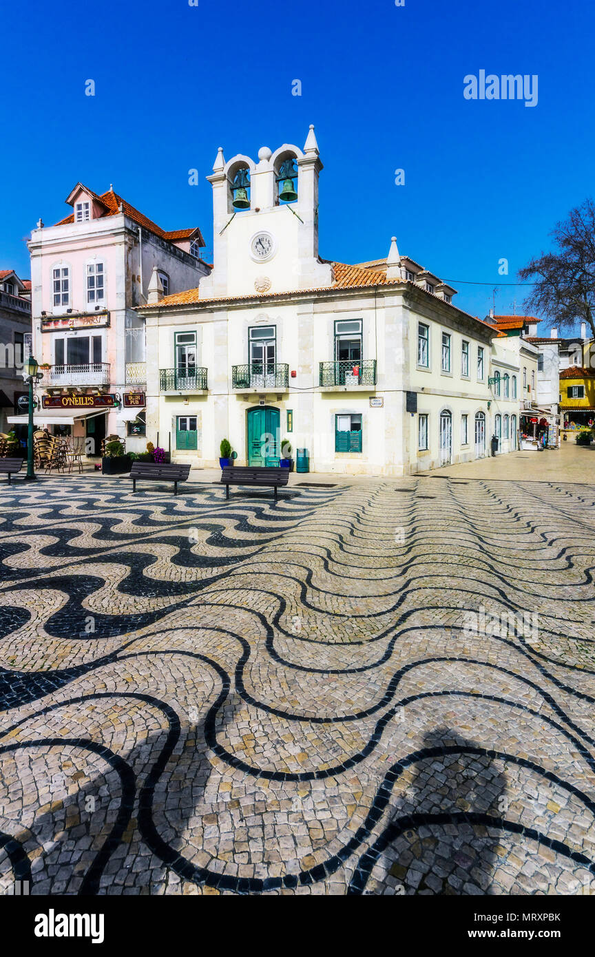 Historischen Rathausplatz, Cascais, Portugal Stockfoto