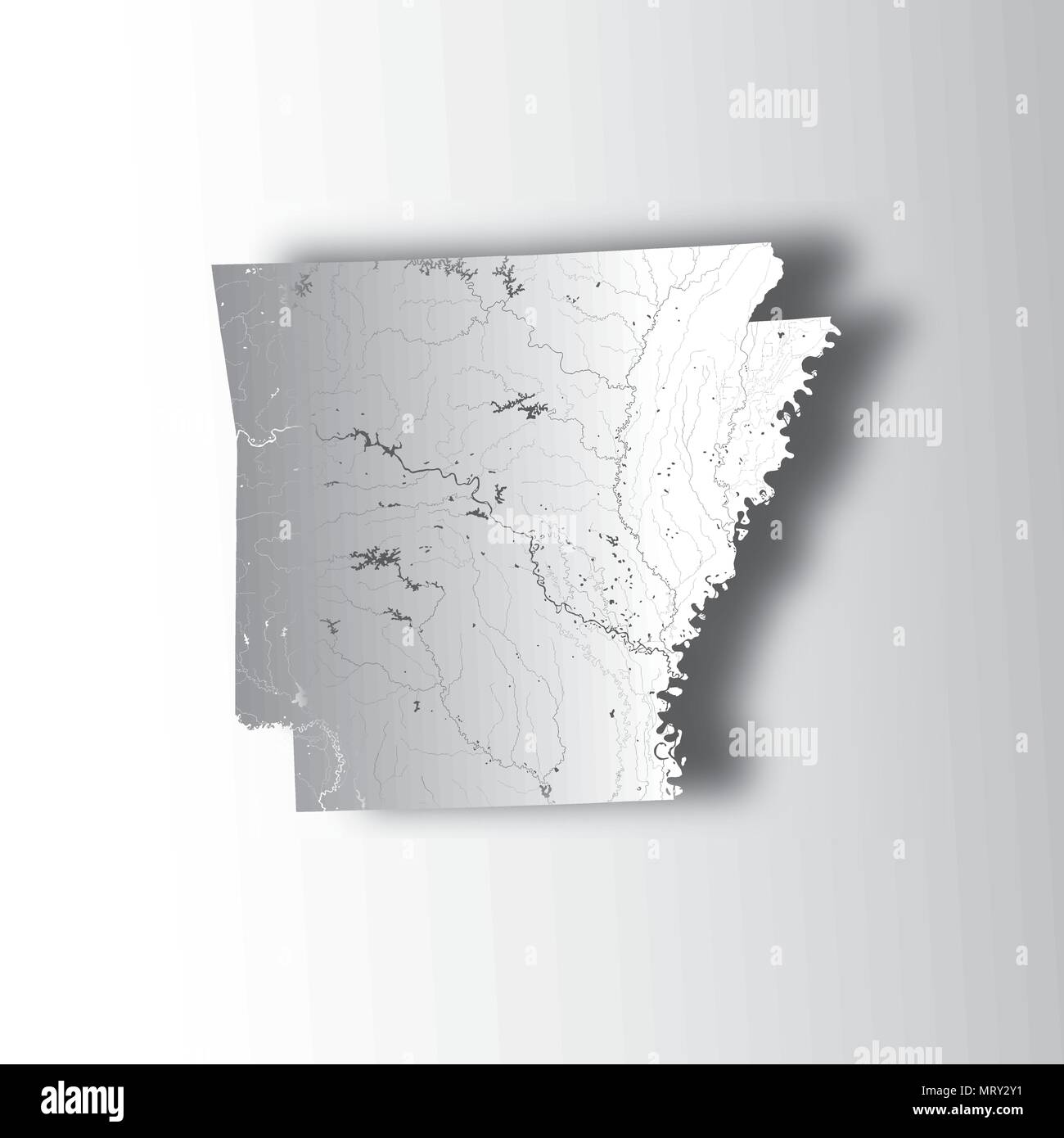 Physical map of arkansas kaufen Alamy