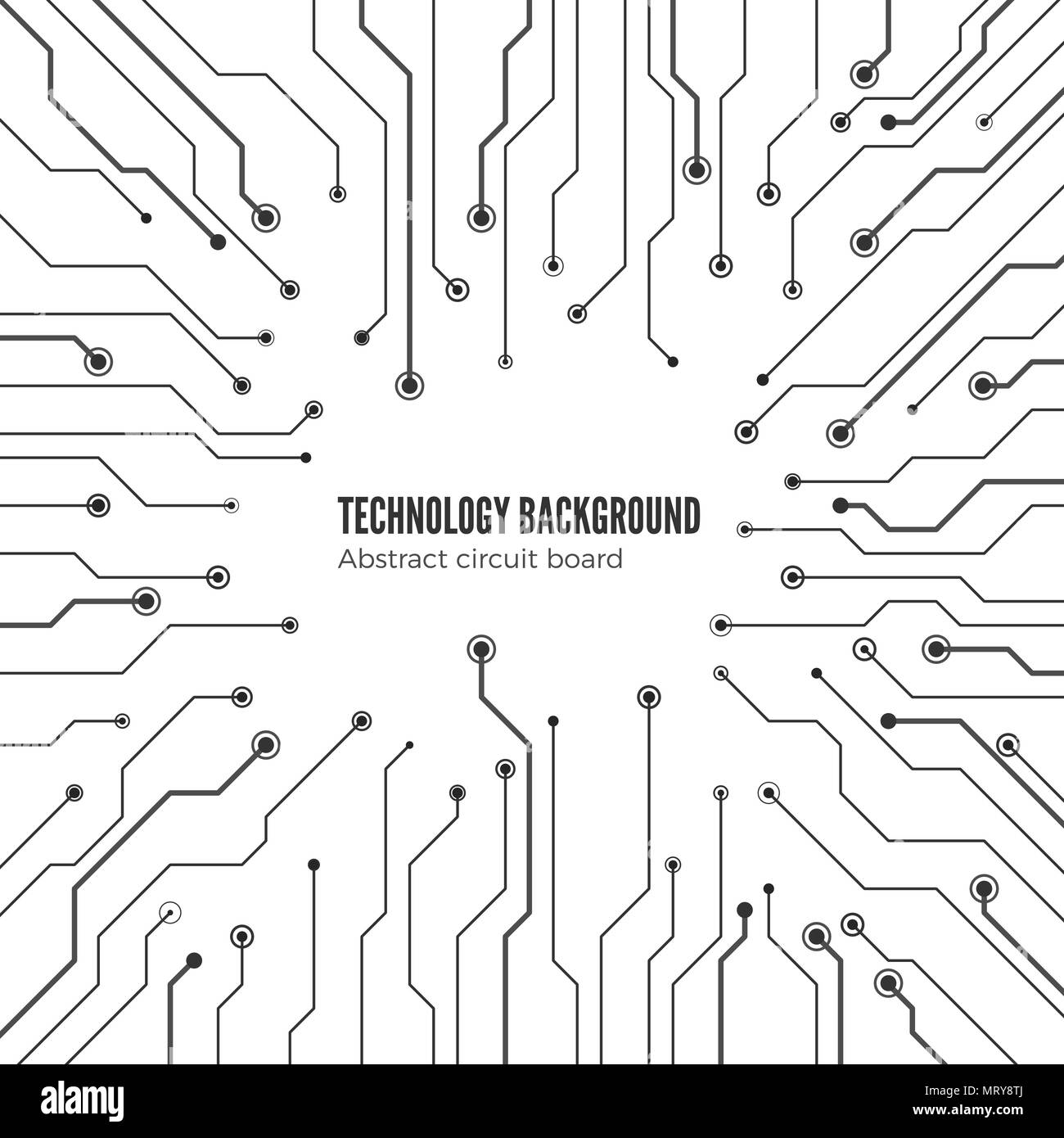 Konzept der Platine Hintergrund auf weißem Hintergrund. Vector Illustration Stock Vektor