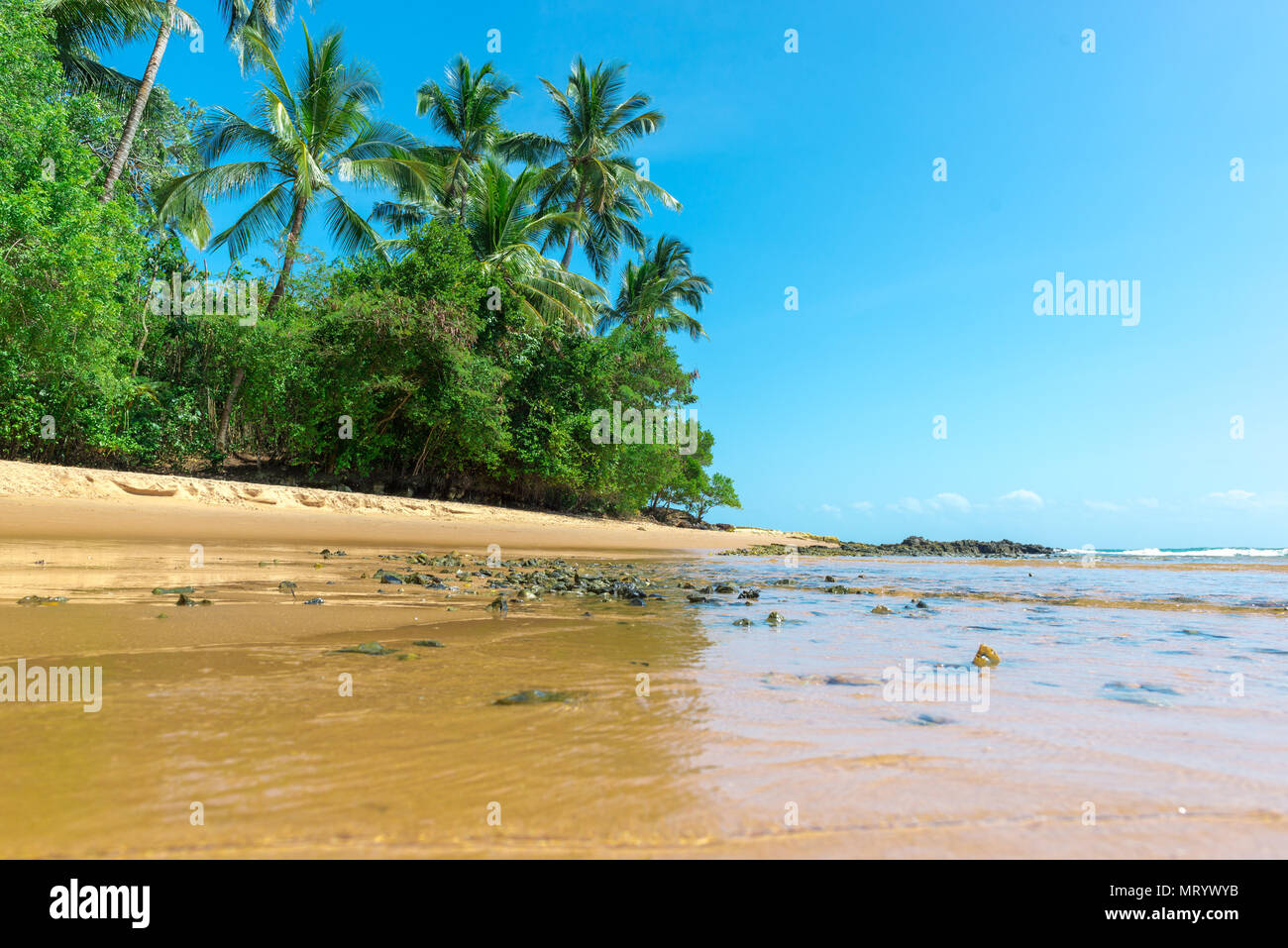 Isolierte Paradise Beach an einem schönen sonnigen Tag als Hintergrund Stockfoto