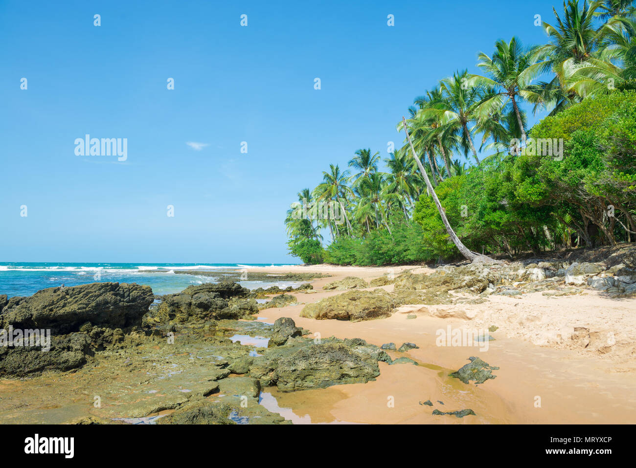 Isolierte Paradise Beach an einem schönen sonnigen Tag als Hintergrund Stockfoto