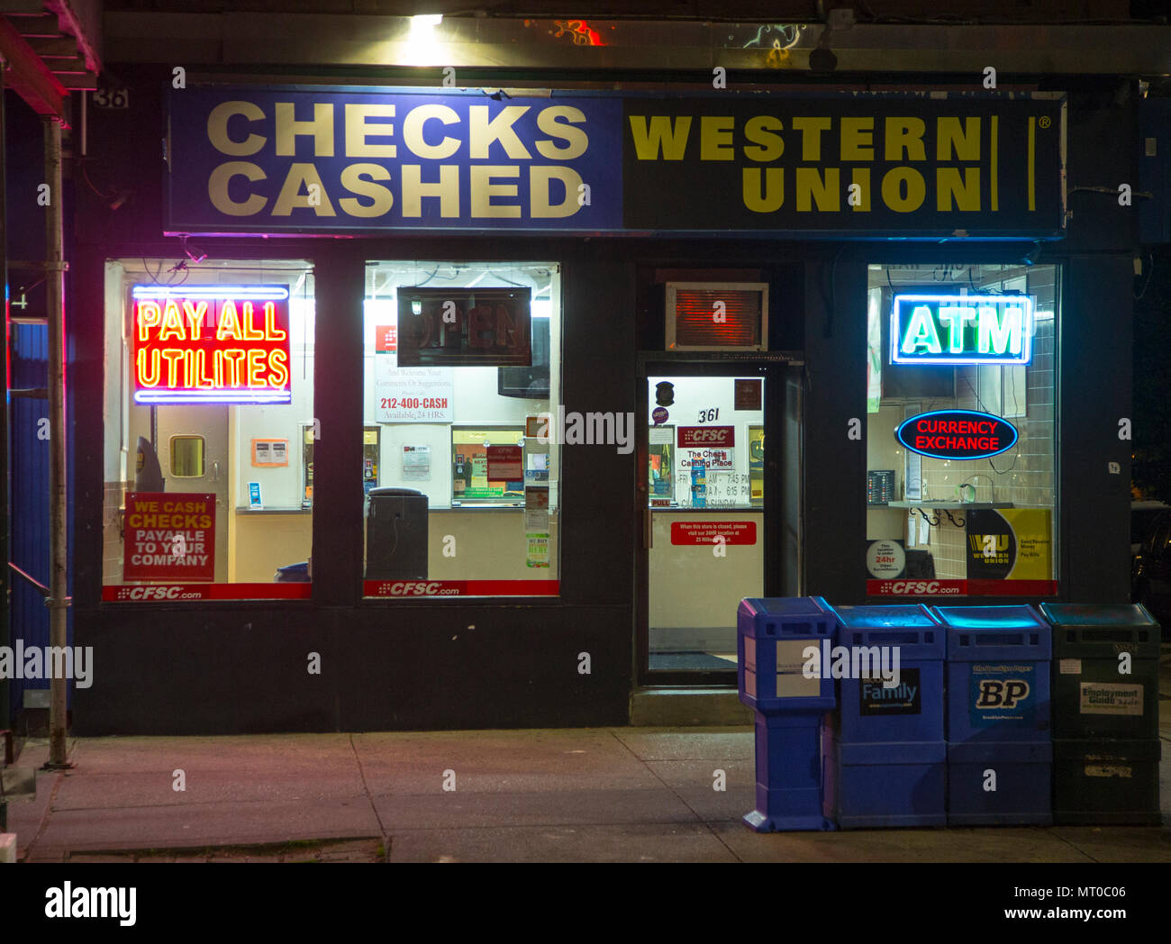 Scheckeinlösung store Pizzeria in der Carroll Gardens Nachbarschaft von Brooklyn, NY Stockfoto