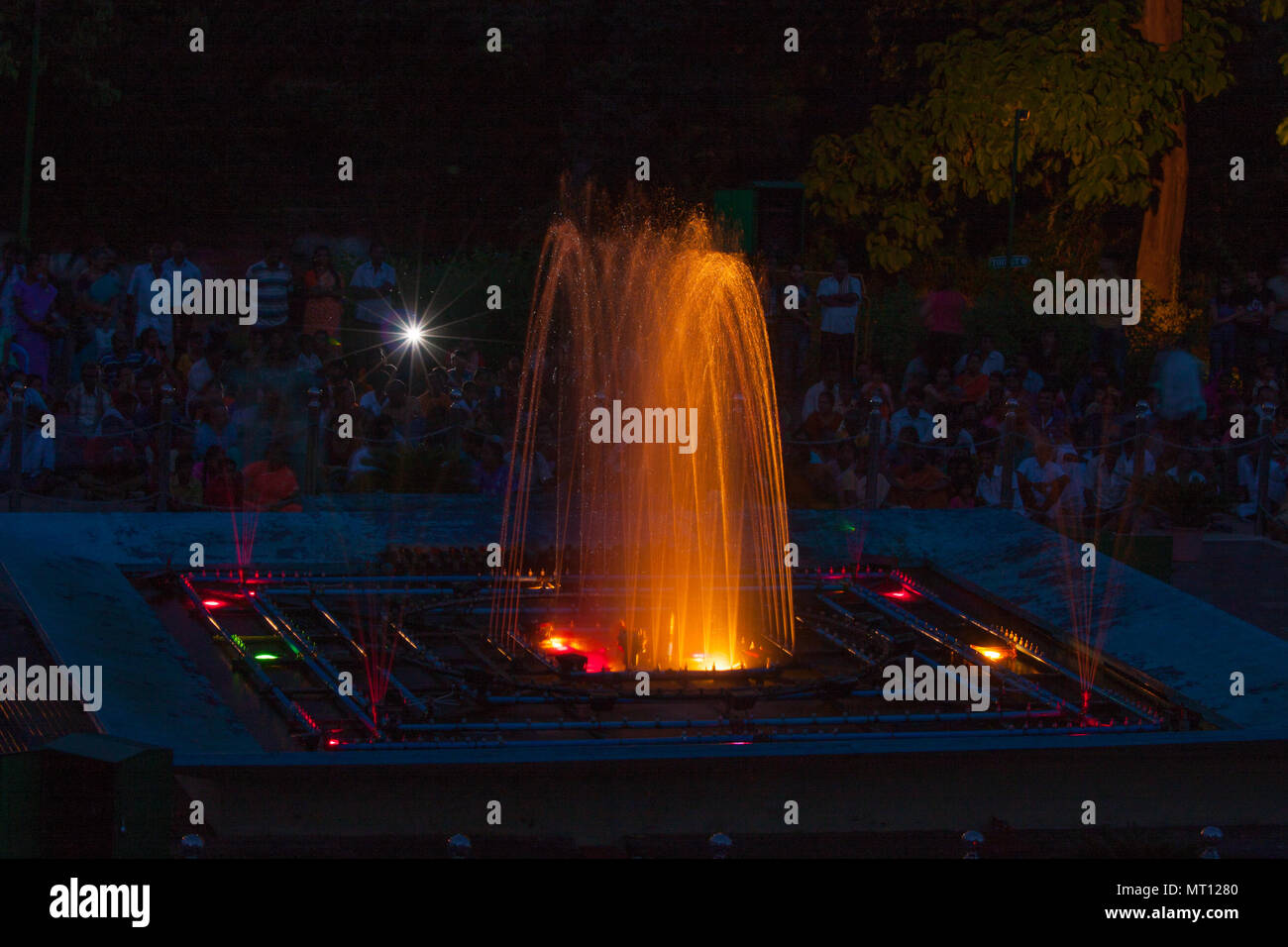 Licht und Ton Show in Brindavan Garten - Mysore (Karnataka) Stockfoto