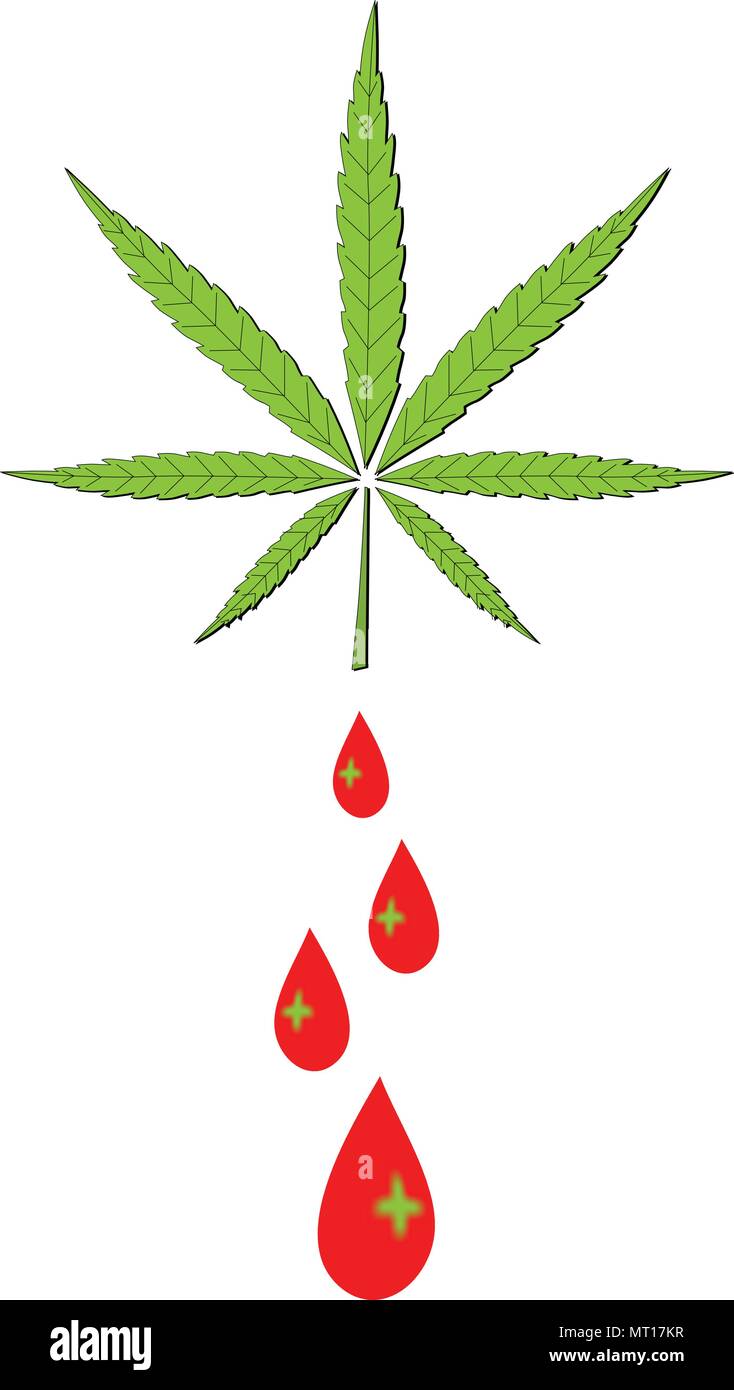 Cannabis oil color Vector Illustration auf weißen isoliert Stock Vektor