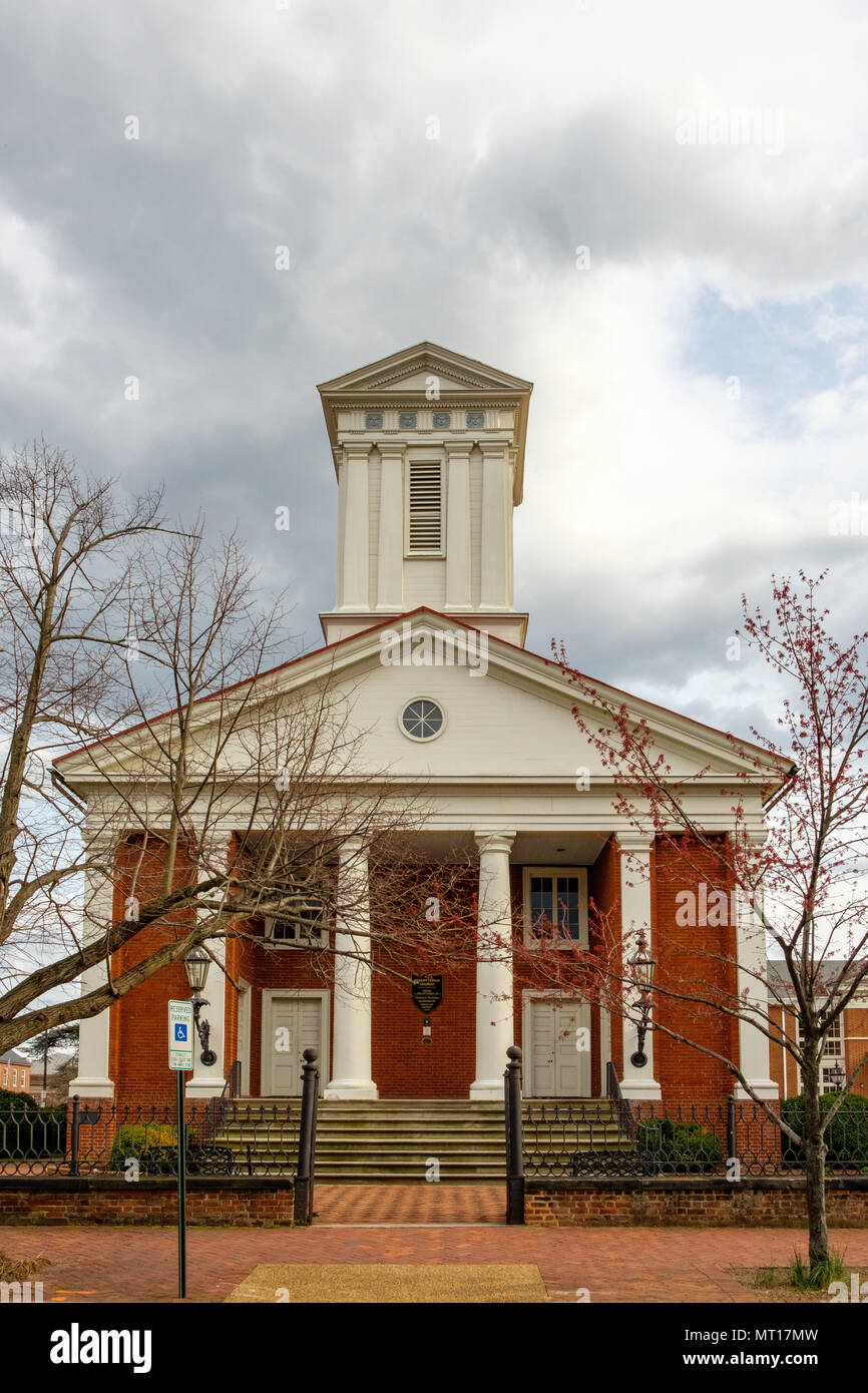 Die Presbyterianische Kirche von Fredericksburg, 810 Prinzessin Anne Street, Fredericksburg, Virginia Stockfoto