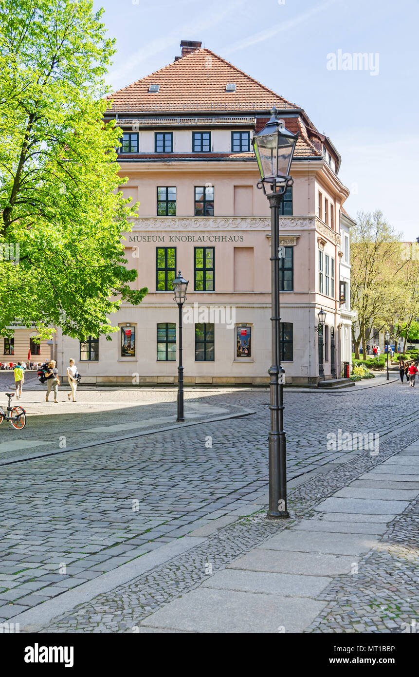 Berlin, Deutschland - 22 April, 2018: Das knoblauchhaus, ehemalige Residenz der Familie Knoblauch und eines der wenigen Bürgerhäuser aus dem 18. Jahrhundert Stockfoto