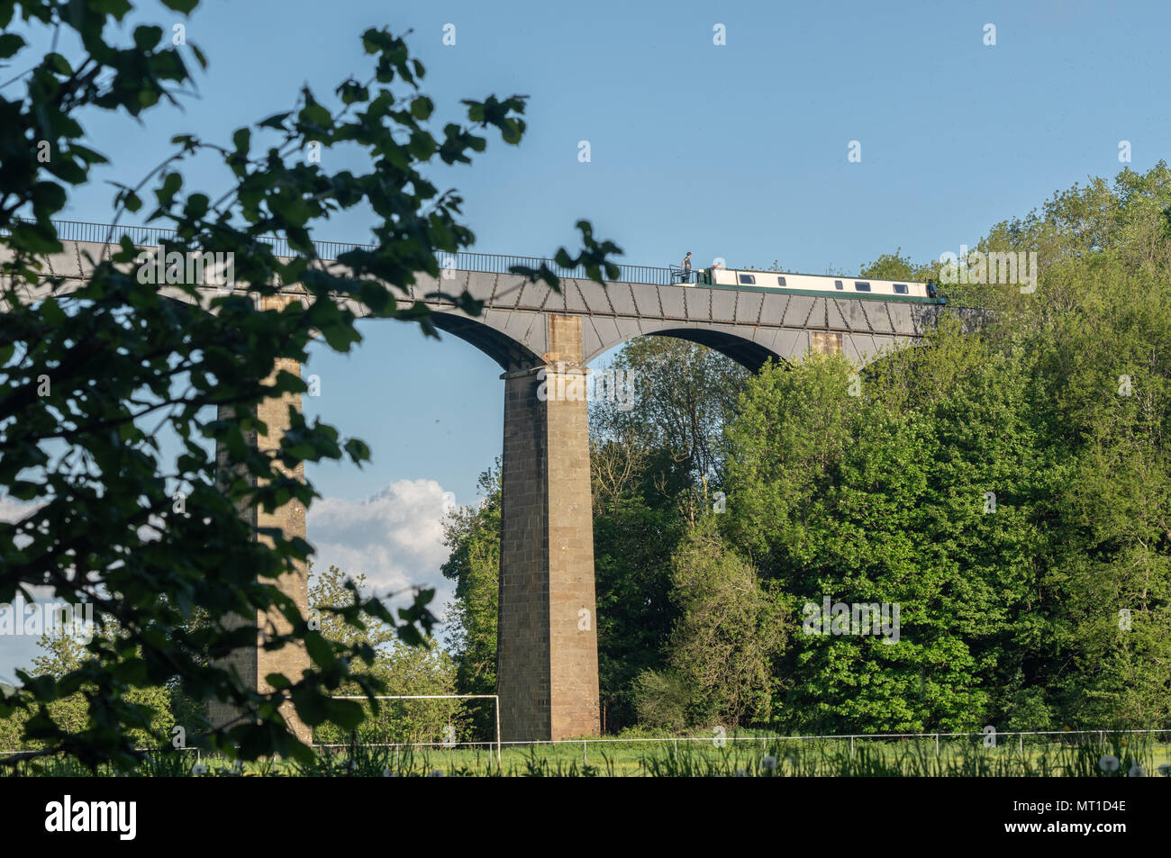 Pontcysyllte Aquädukt in der Nähe von Llangollen in Wales im Frühjahr Stockfoto