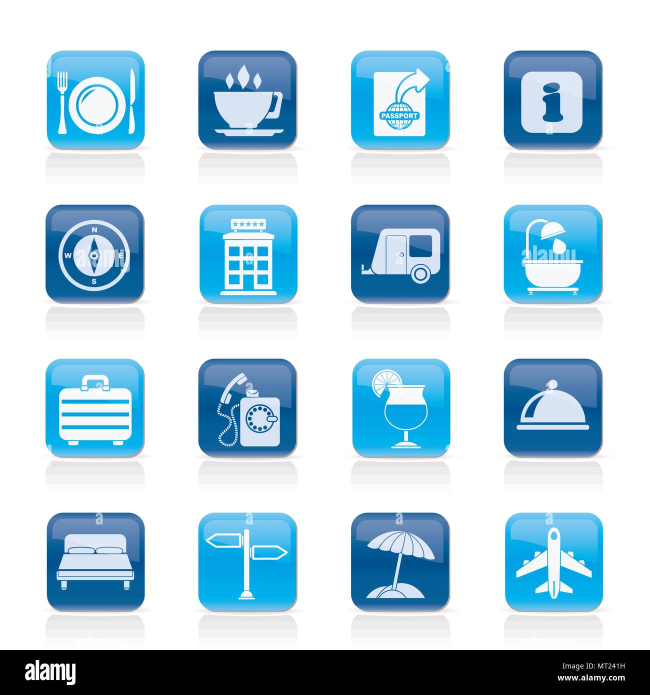 Reisen und Urlaub Symbole - Vektor Icon Set Stock Vektor