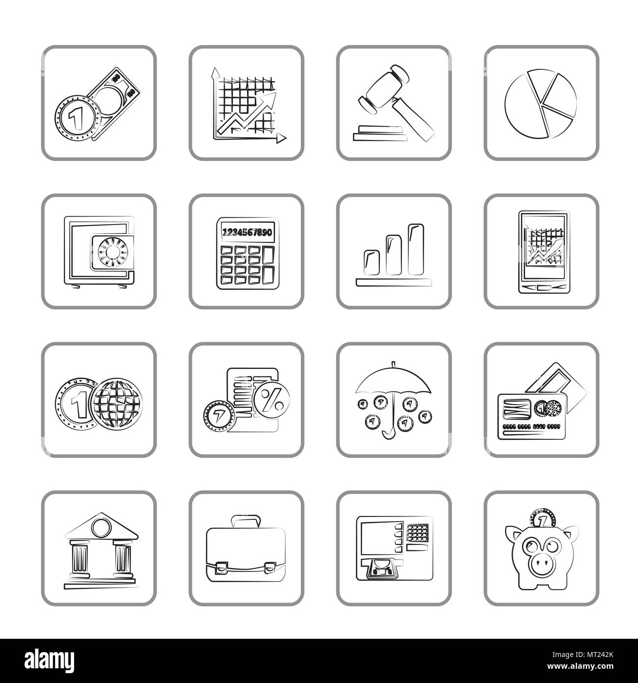 Business und Finanzen icons-Vektor Icon Set Stock Vektor