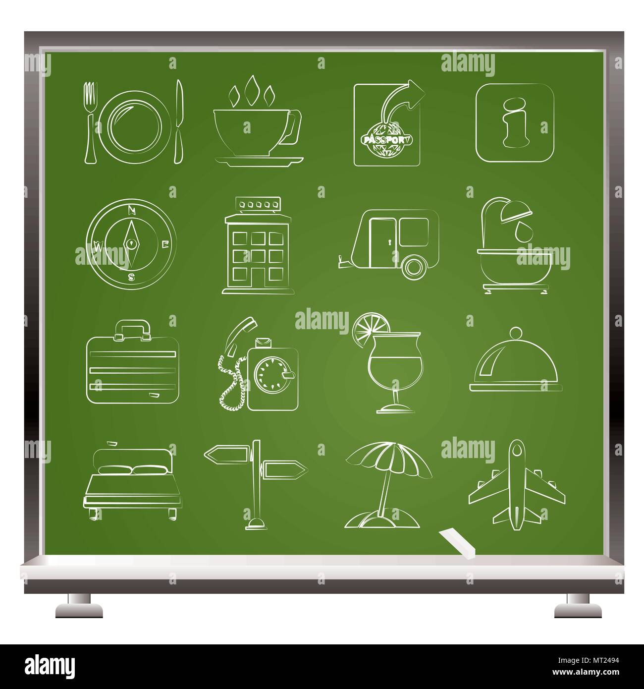 Reisen und Urlaub Symbole - Vektor Icon Set Stock Vektor
