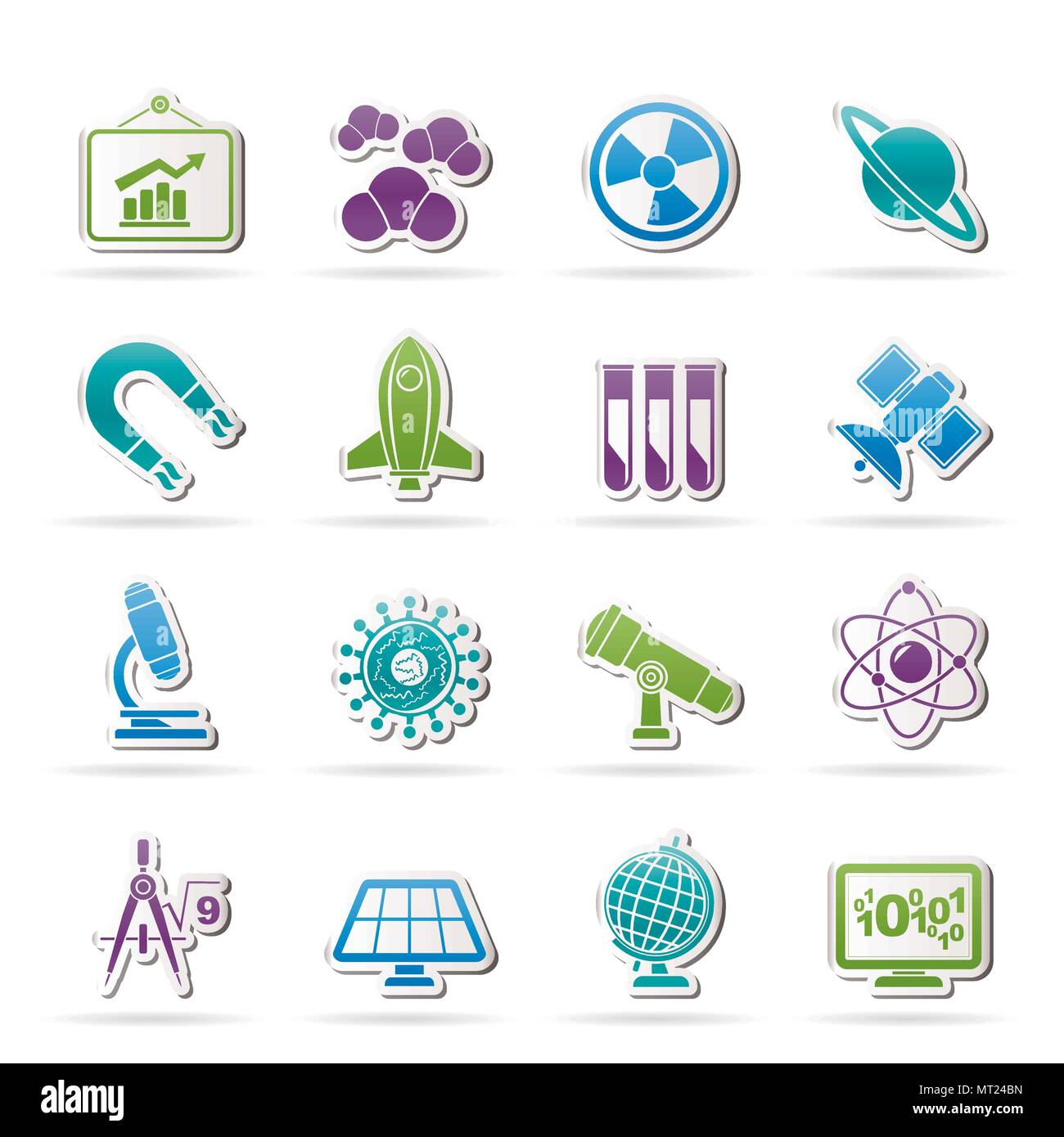 Wissenschaft, Forschung und Bildung die Symbole - Vektor Icon Set Stock Vektor