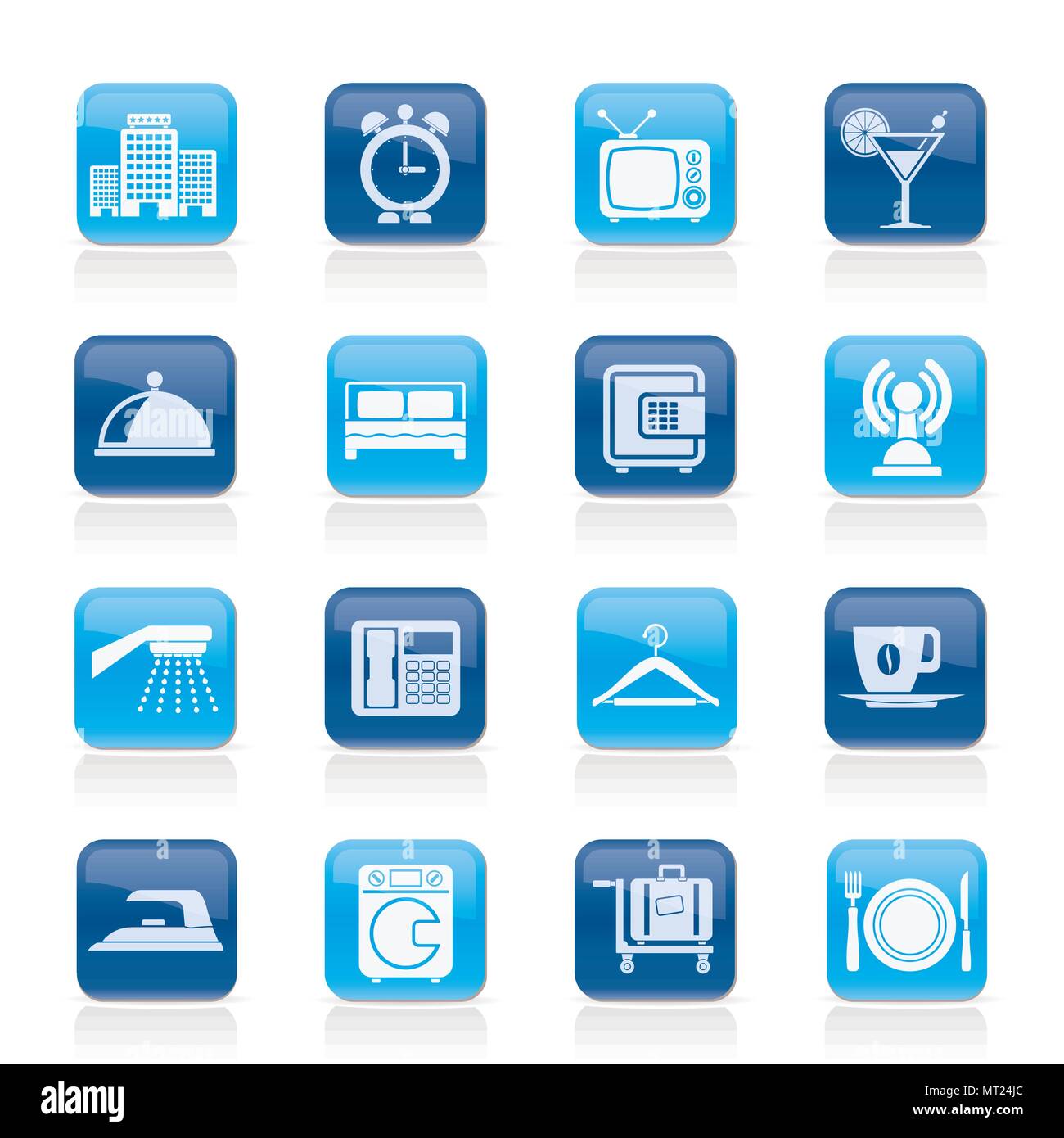 Hotel, Motel und Reisen Symbole - Vektor Icon Set Stock Vektor