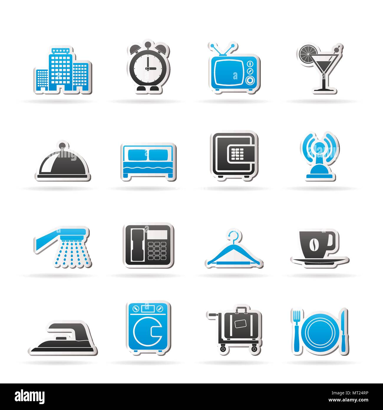 Hotel, Motel und Reisen Symbole - Vektor Icon Set Stock Vektor