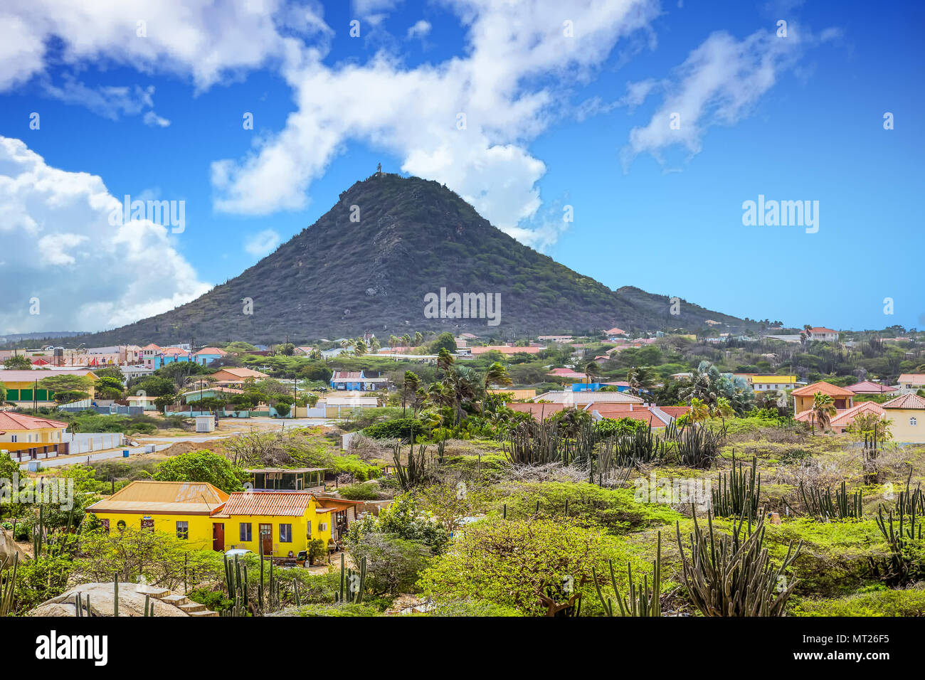 Aruba Berg Vergangenheit Wohnungen Stockfoto