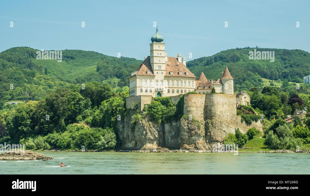 Schloss Schönbühel an der Donau betwen Durnstein & Melk in der Wachau, Österreich. Stockfoto