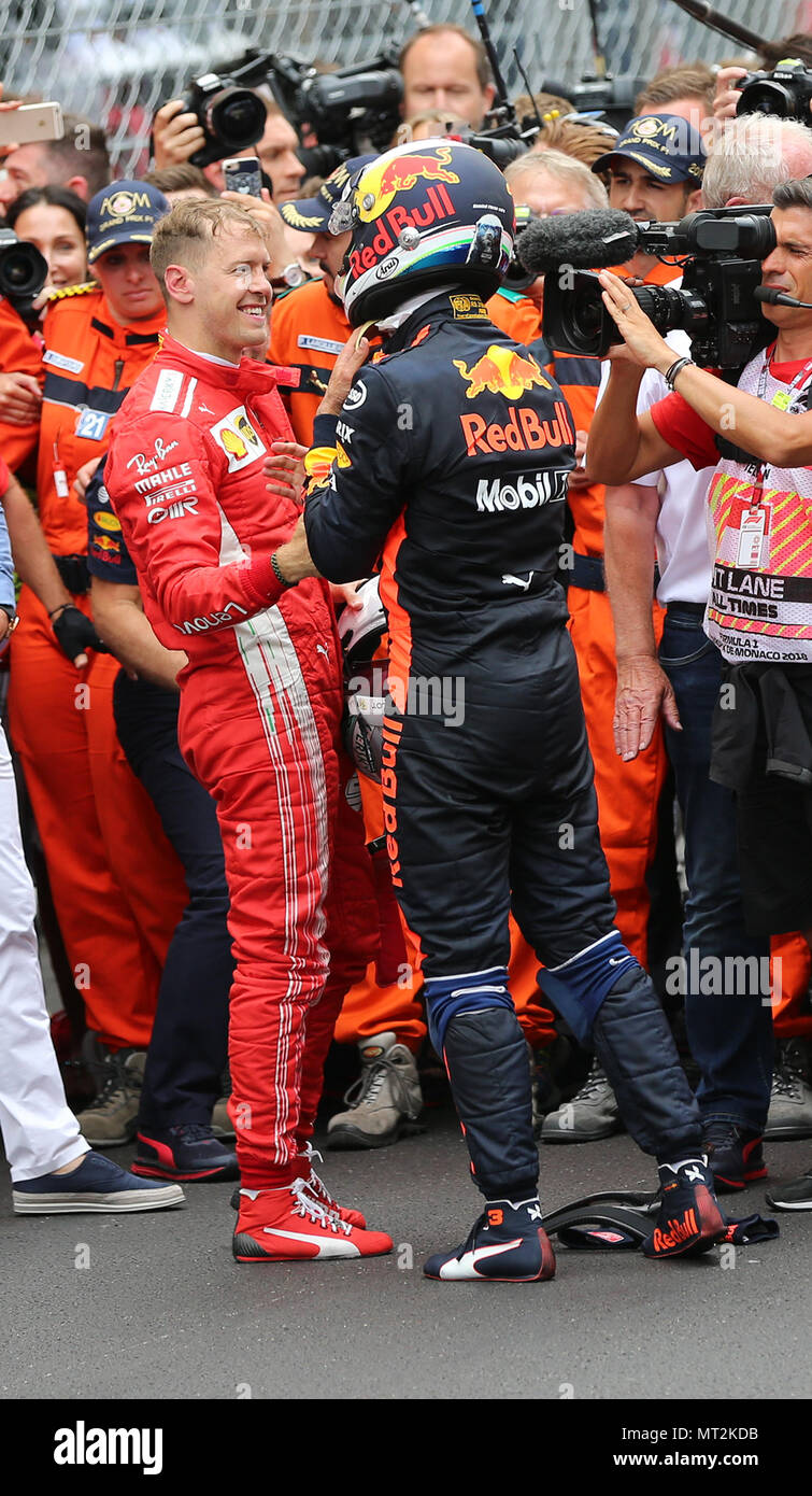 Monte Carlo Monaco 27 Mai 18 Sebastian Vettel Scuderia Ferrari Daniel Ricciardo Red Bull Racing Formel 1 Gp Monaco 27 05 18 Credit Mspb Jean Petin Local Caption Rubio Verwendung Weltweit Dpa Alamy Leben Nachrichten