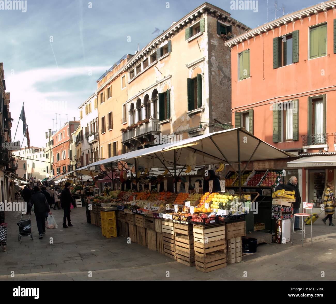 Street Market in Venedig Stockfoto