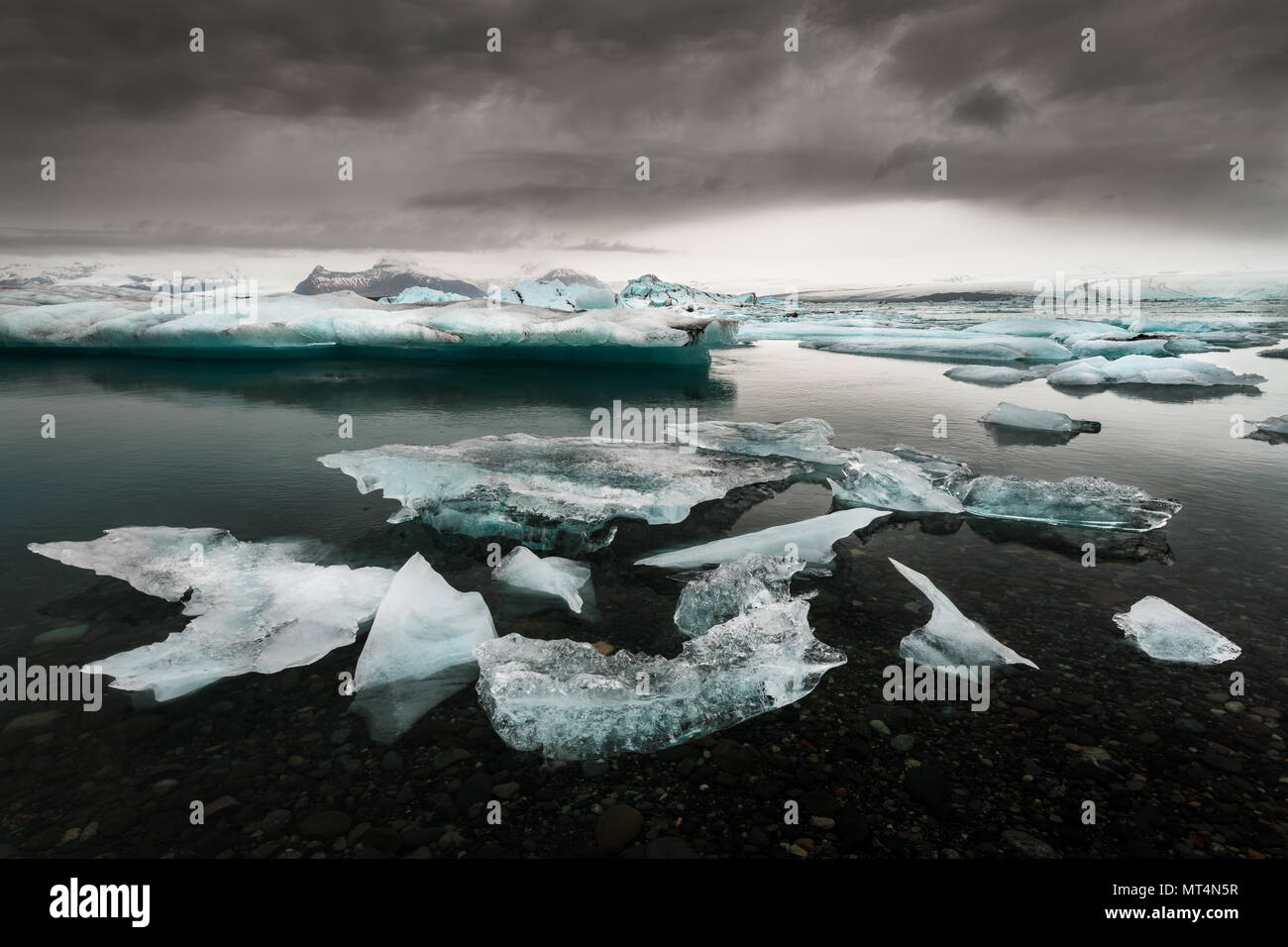 Berühmte Gletscherlagune Jökulsárlón. Stockfoto