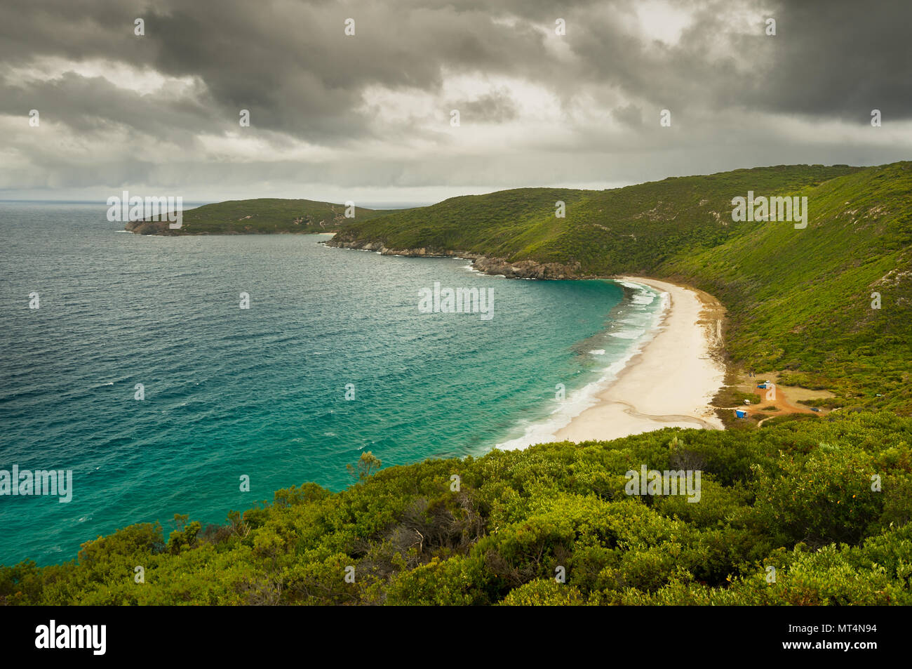 Blick auf Shelley Beach in West Cape Howe National Park. Stockfoto