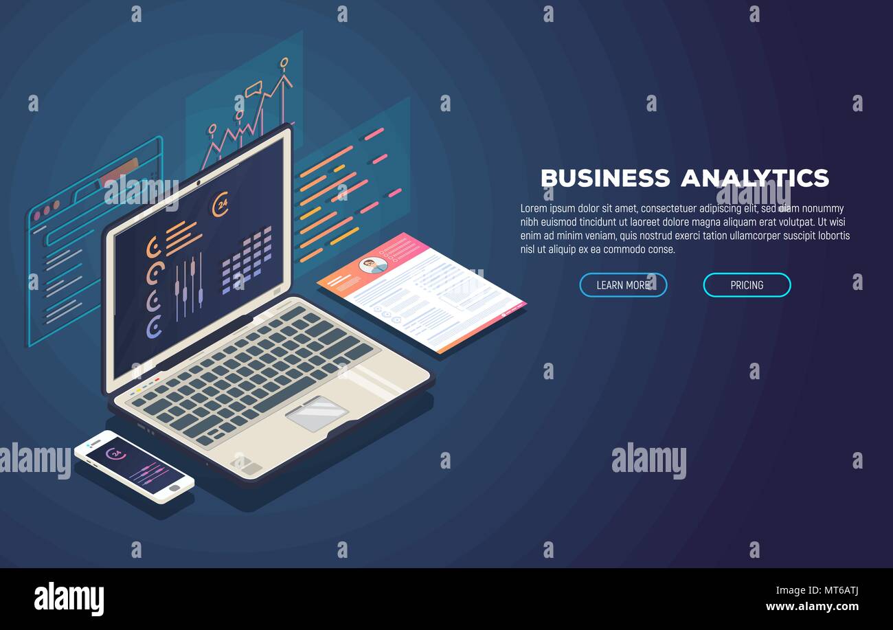 Business Analytics und Entwicklung banner Stock Vektor