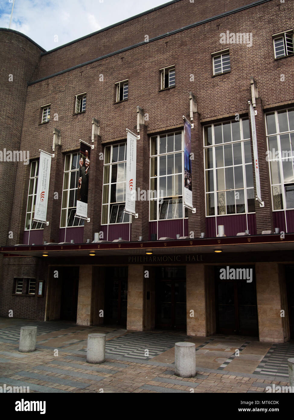 Hauseingang, Äußere des Phillarmonic Halle in Liverpool, Wales, UK. Stockfoto