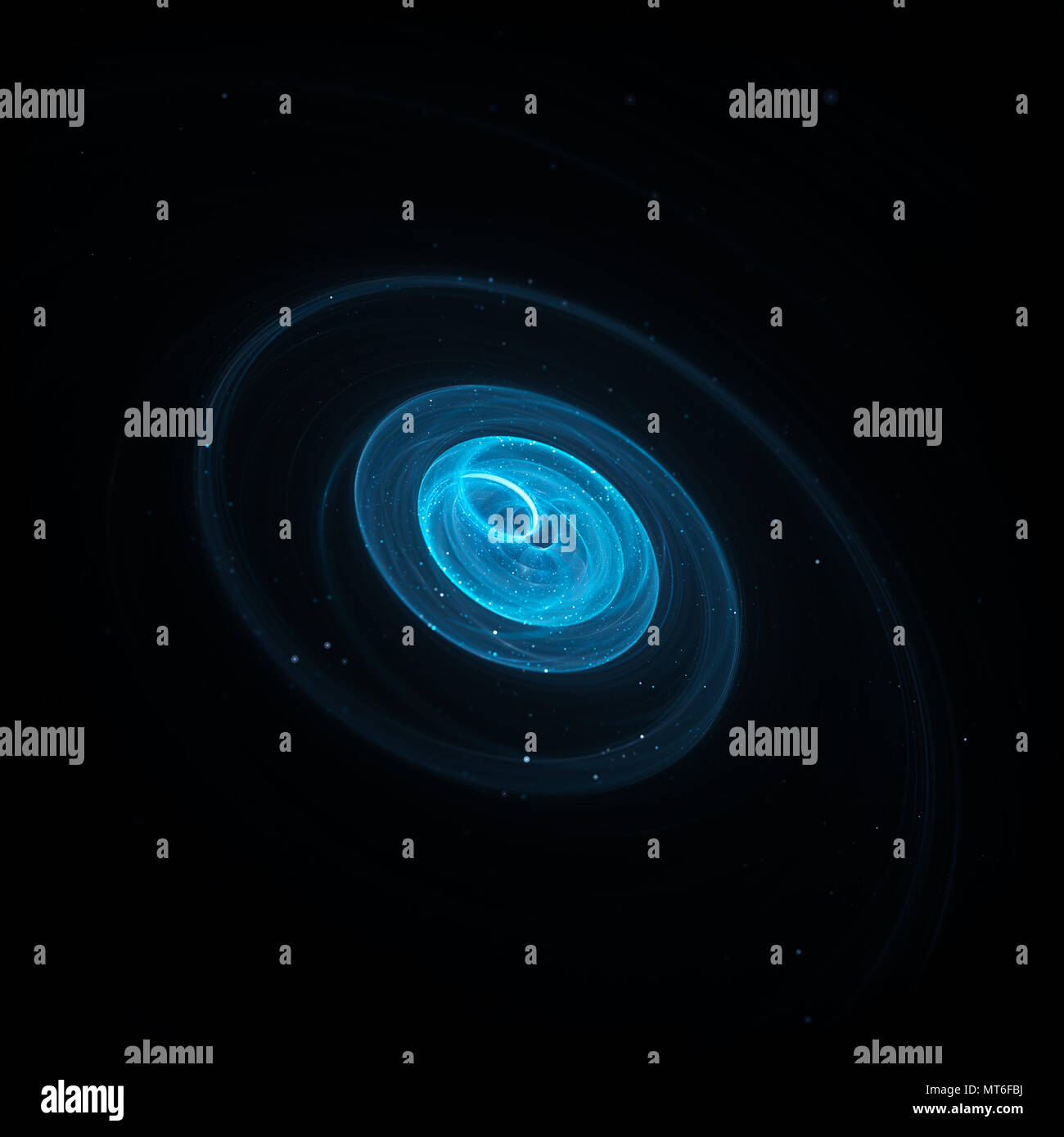 Spirale galaktischen Bahnen im Raum mit Sternen, isoliert auf Schwarz, computer-generierte Zusammenfassung Hintergrund, 3D-Rendering Stockfoto