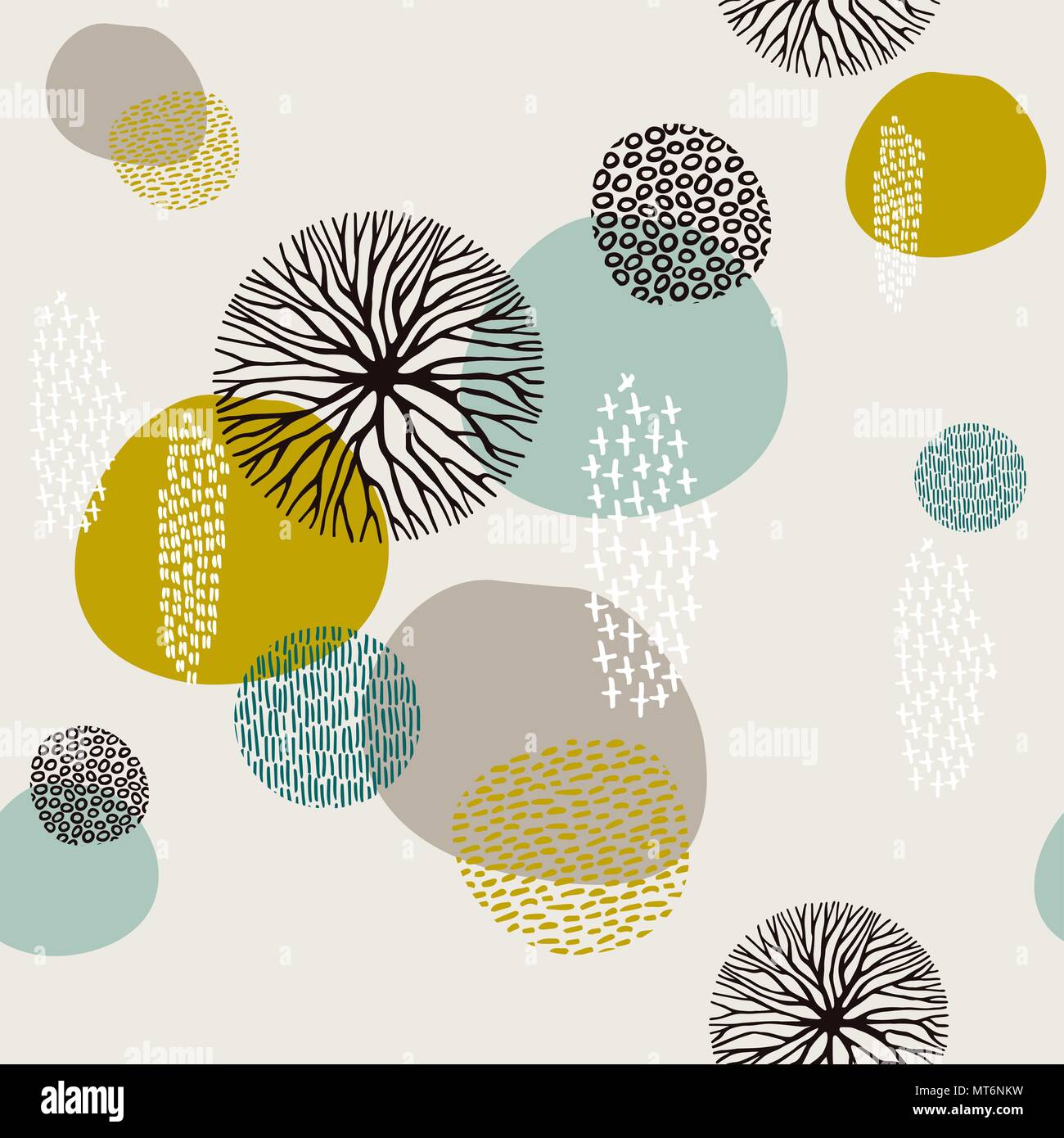 Abstrakte boho Style nahtlose Muster Hintergrund mit Tribal Form Elemente. EPS 10 Vektor. Stock Vektor