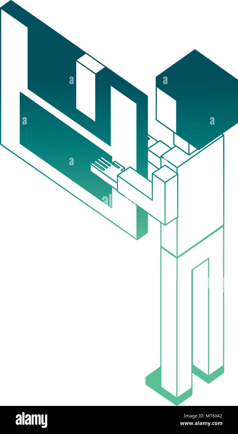 Rückansicht Geschäftsmann mit Diskette in Händen isometrische Vector Illustration Stock Vektor