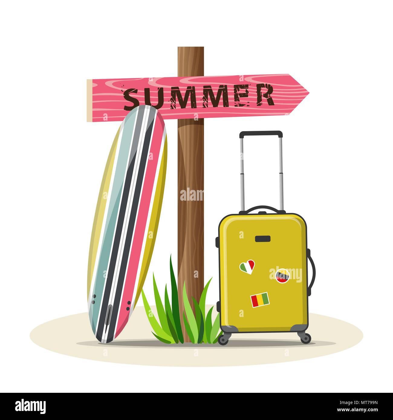 Sommer Urlaub reisen Vector Illustration Stock Vektor