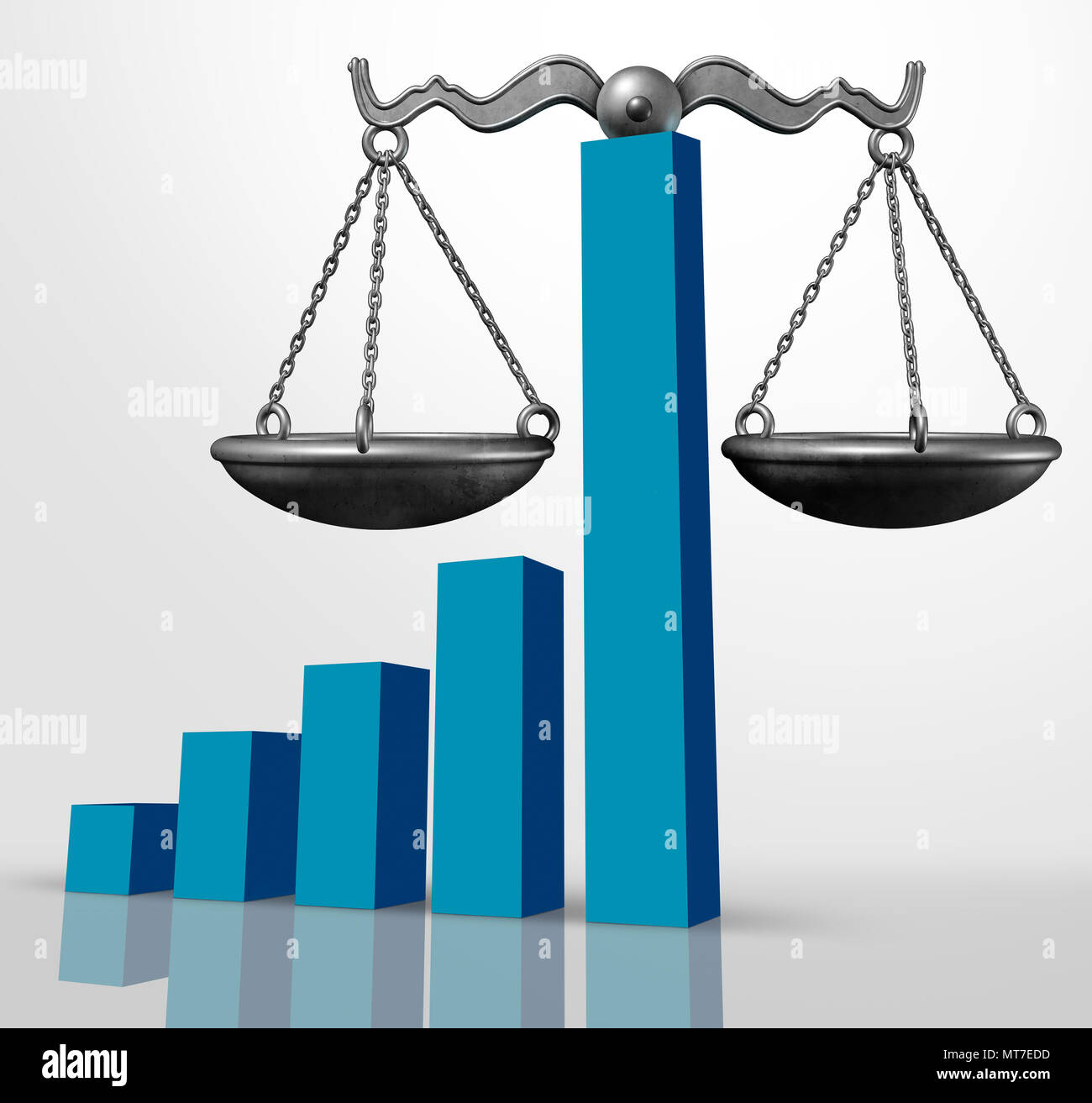 Finanzielle oder rechtliche Symbol als geschäftliche und wirtschaftliche Verordnung Idee als eine 3D-Darstellung. Stockfoto