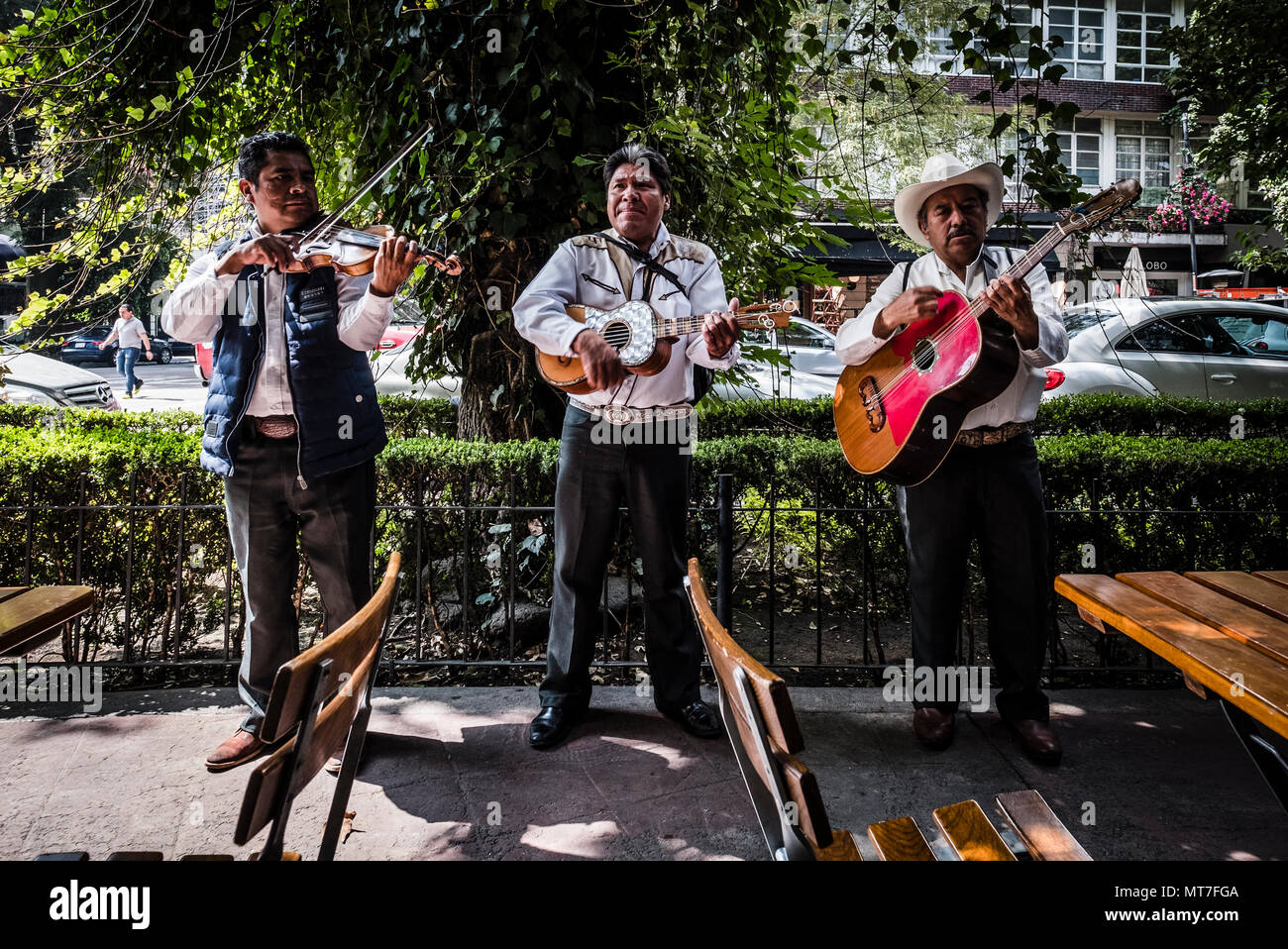 Straße mexikanischen Musikern performig in Mexiko-Stadt, Mexiko Stadt Stockfoto