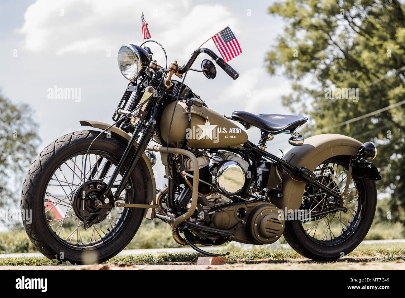 1940 Custom built Weltkrieg 2 Harley Davidson Stockfoto
