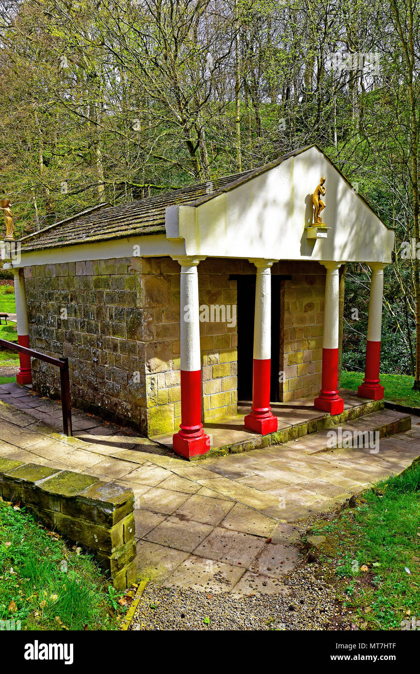 Vindolanda Roman Fort und Museum Northumberland Tempel der Nymphen Rückansicht Stockfoto