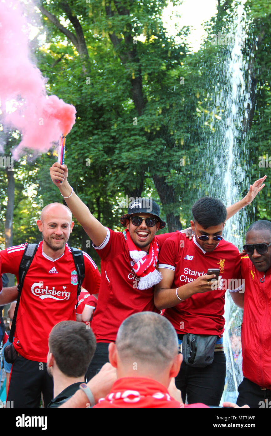 Kiew, Ukraine - 26. MAI 2018: Liverpool Football fans, Foto am Tag der UEFA Champions League Finale Real Madrid vs Liverpool Stockfoto