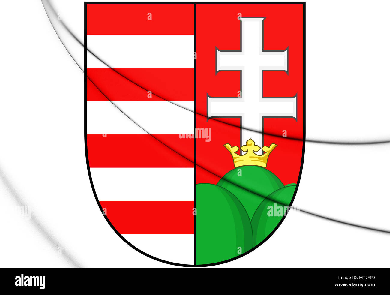Magnetaufkleber mit dem Wappen, den Farben der Flagge und den Grenzen des  alten Ungarn Stockfotografie - Alamy