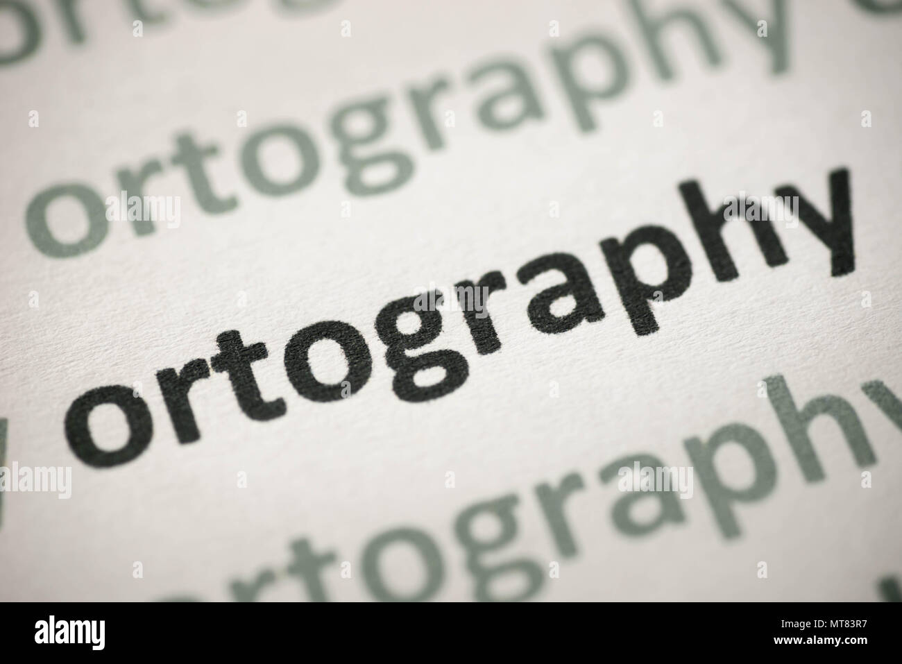 Word Makro auf weißem Papier gedruckt Stockfoto