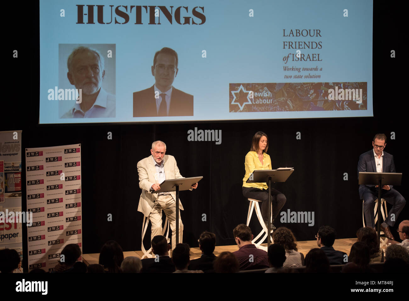 JW 3, 341-351 Finchley Road, London. 18. September 2016. Jeremy Corbyn und Owen Smith nehmen teil an einer Labor Party leadership hustings Veranstaltung in Norden L Stockfoto