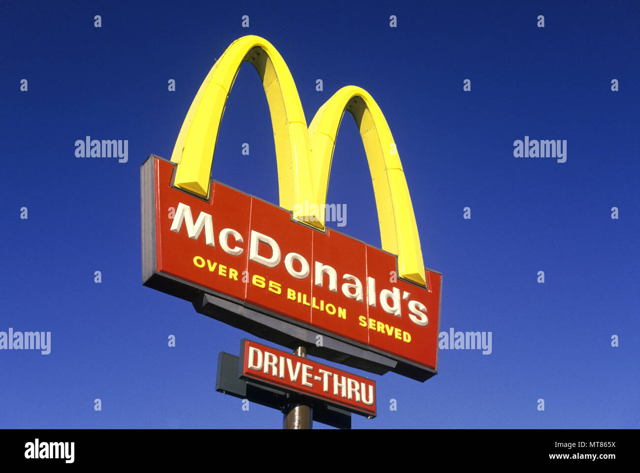 1988 historische MCDONALD'S DRIVE THRU ZEICHEN Stockfotografie Alamy