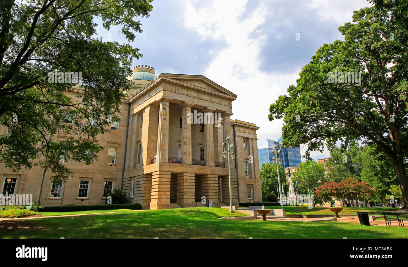 North Carolina State Capitol Building, einem griechischen Revival Style Architektur in der Innenstadt von Raleigh, auch ein National Historic Landmark in Capitol Bereich Stockfoto
