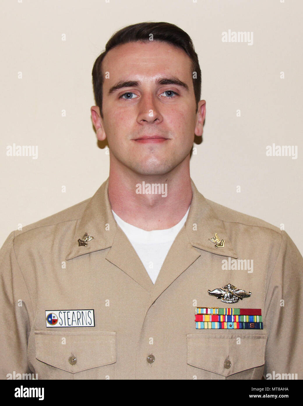 CORPUS CHRISTI, Texas (Nov. 1, 2017) Hospital Corpsman 2. Klasse (Fleet Marine Force) Kevin Thomas Stearns, Naval Gesundheit Klinik Corpus Christi Junior Segler des Jahres 2017. Stockfoto