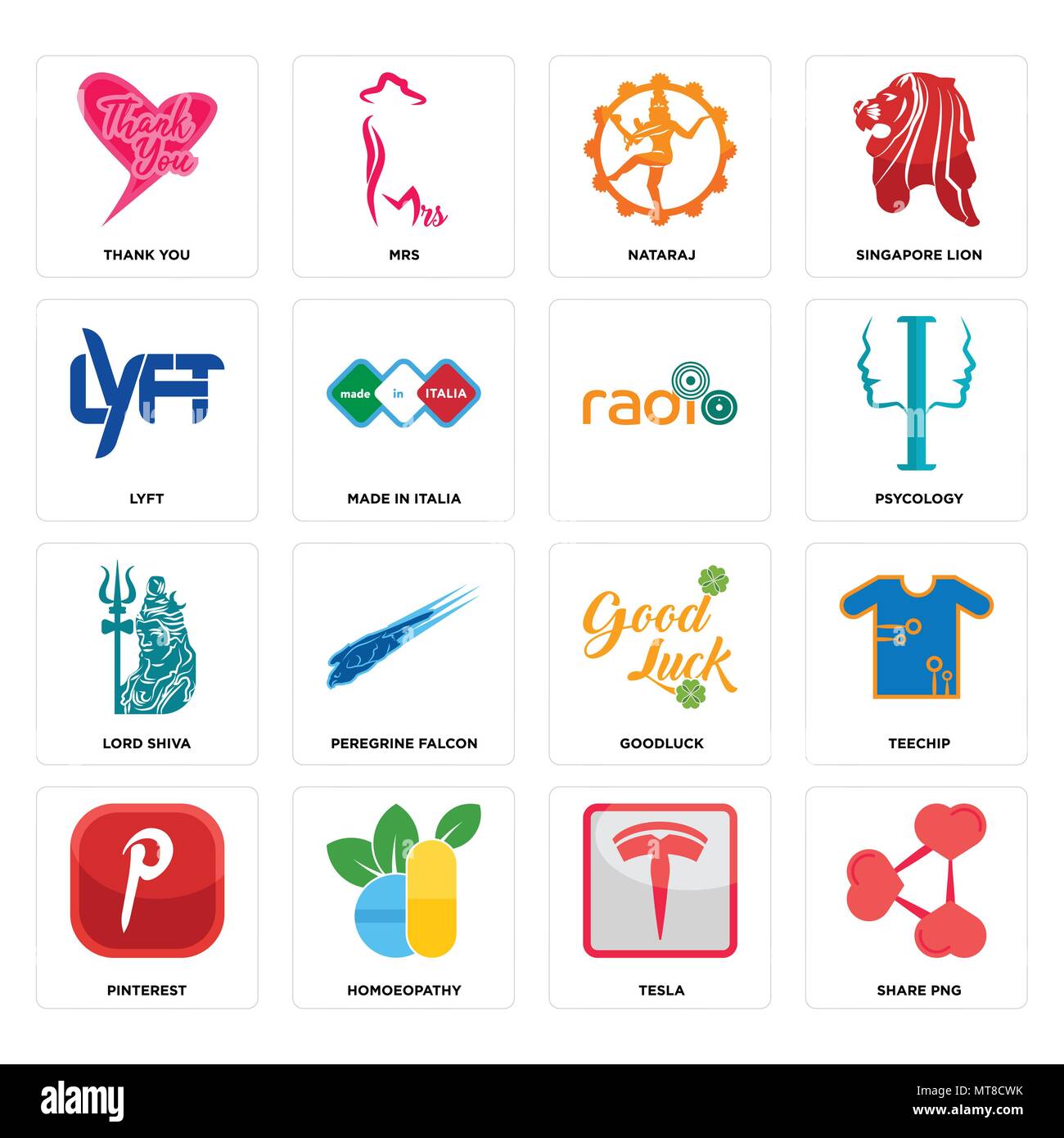 16 Einfache editierbare Symbole wie z. B. Share png, Tesla, Homöopathie, Pöcking, teechip, Danke, lyft, Lord Shiva, für mobile verwendet werden, die Web-UI Stock Vektor