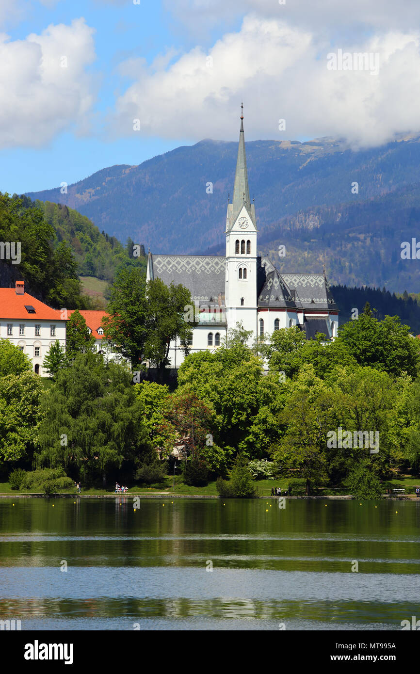 Kirche auf der See Bled in Slowenien Stockfoto