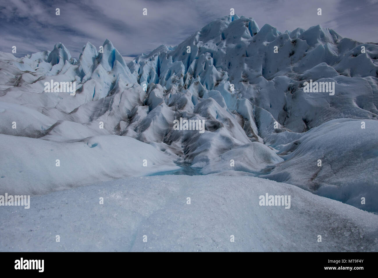 Der Gletscher Perito Moreno, Patagonien, Argentinien. Kopieren Sie Platz. Stockfoto