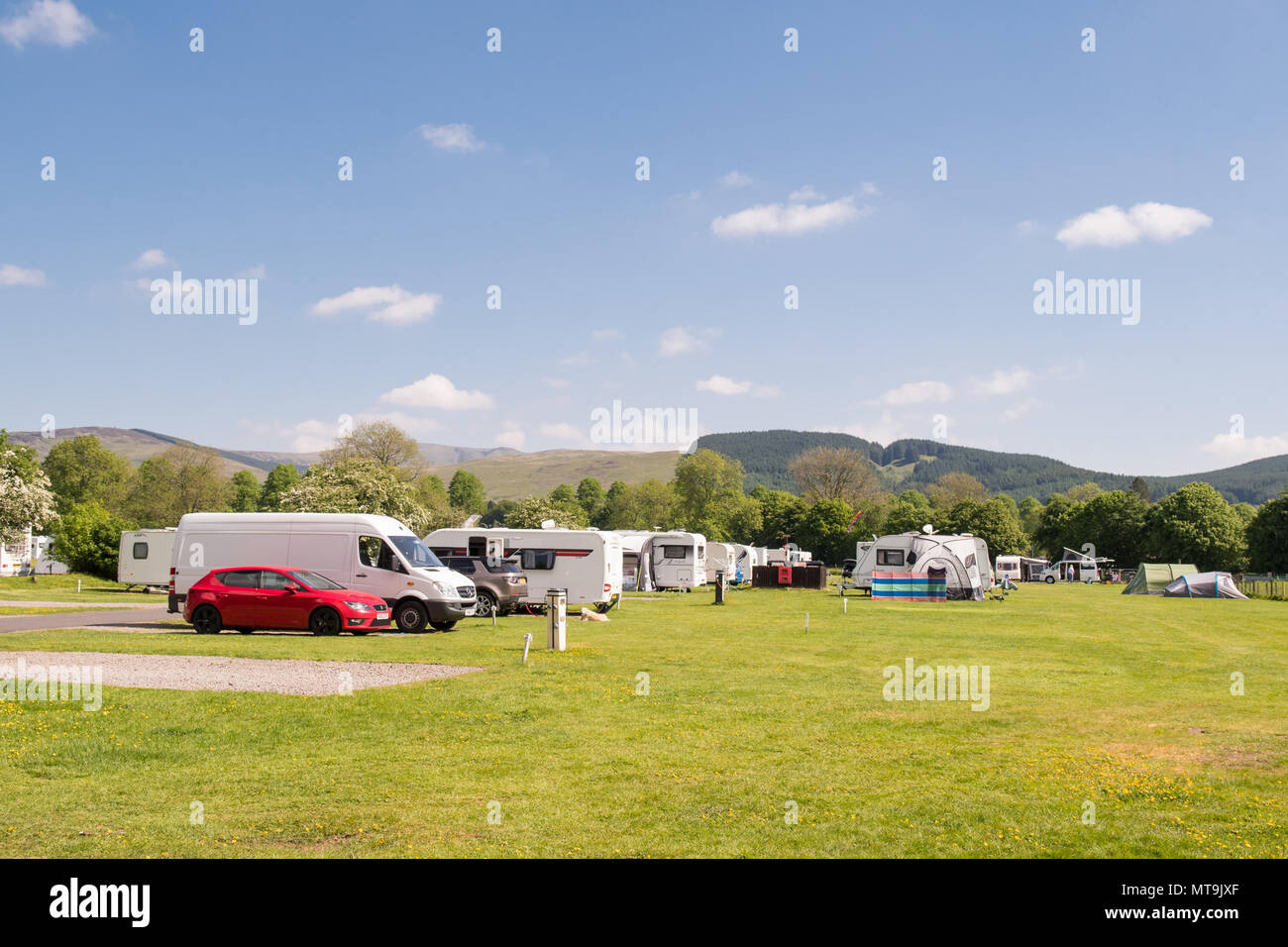 Moffat Camping und Caravaning Club, Dumfries und Galloway, Schottland, Großbritannien Stockfoto