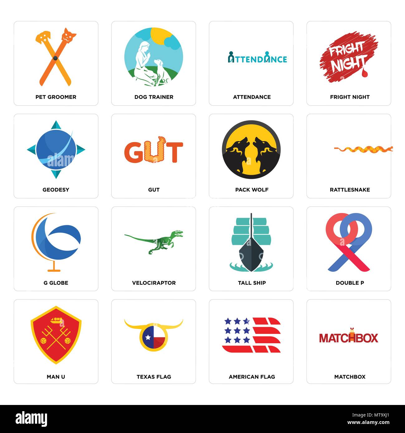 16 Einfache editierbare Ikonen wie Streichholzschachtel, amerikanische  Flagge, Texas Mann u, p, Pet groomer, Geodäsie, g Kugel, pack Wolf für  mobil verwendet werden können Stock-Vektorgrafik - Alamy