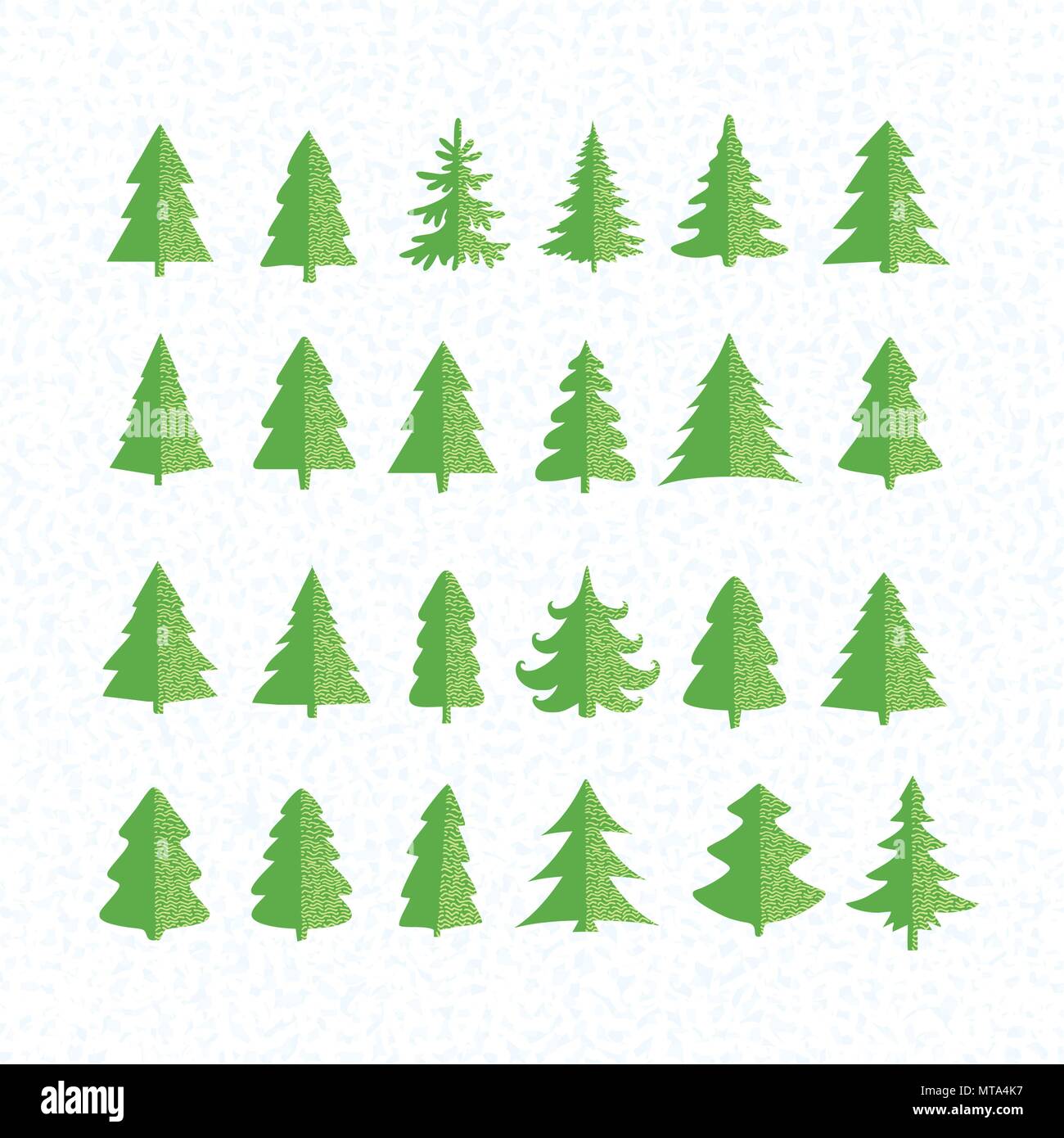 Weihnachtsbaum Symbole gesetzt. Vector Illustration Stock Vektor